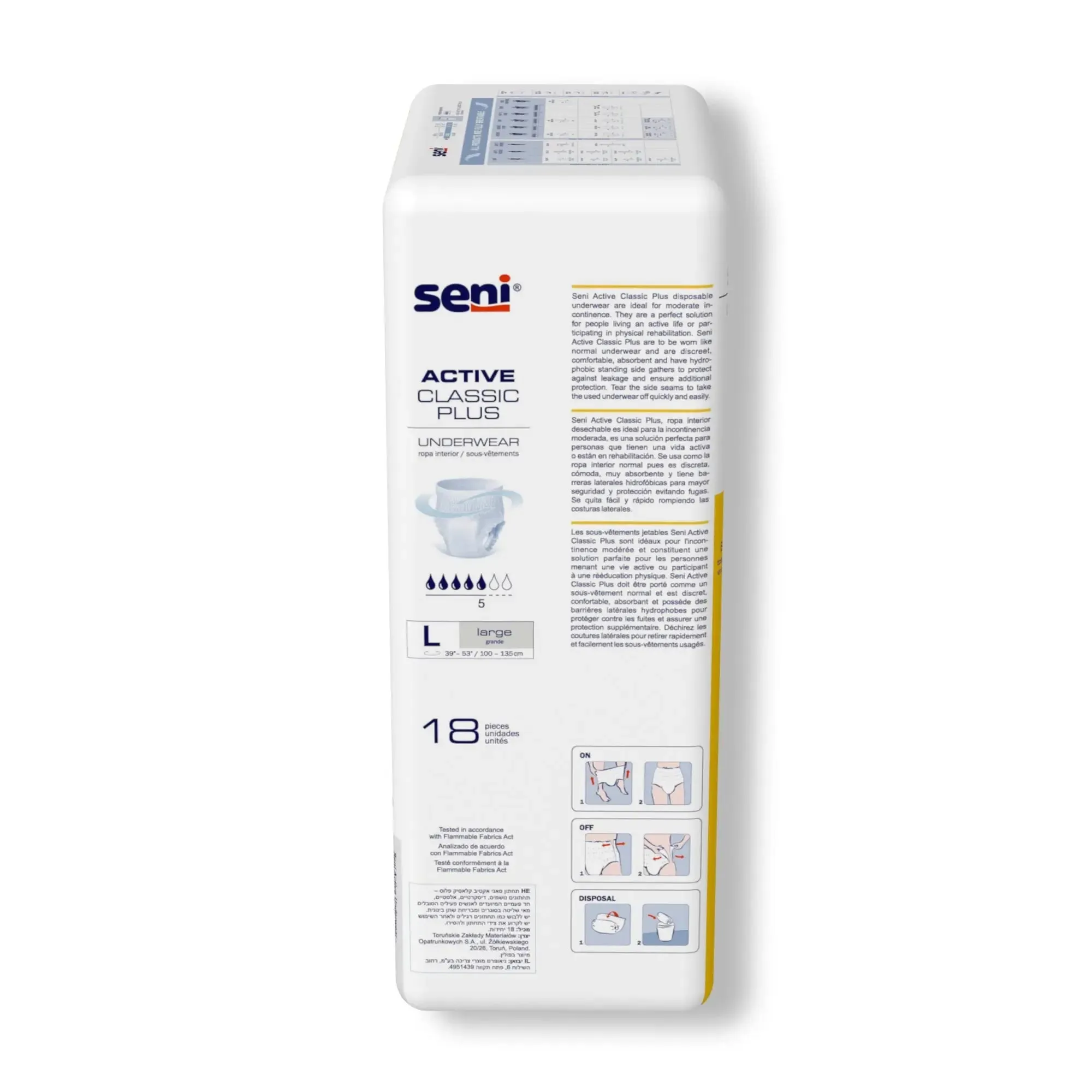 Seni® Active Classic Plus Moderate Absorbent Underwear, Large