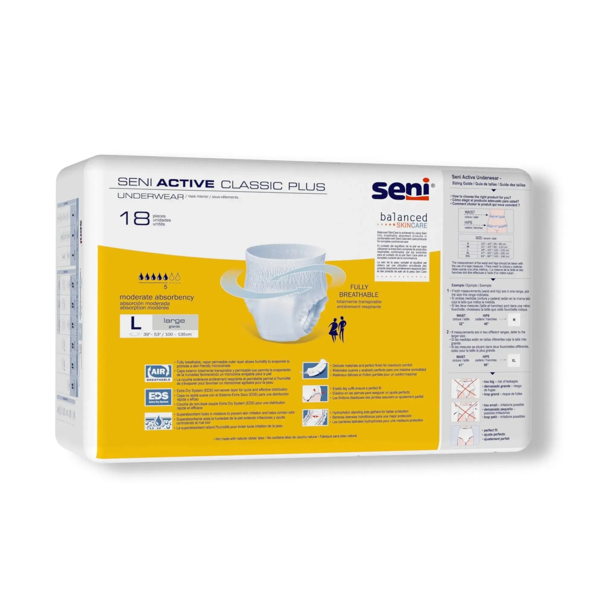 Seni® Active Classic Plus Moderate Absorbent Underwear, Large