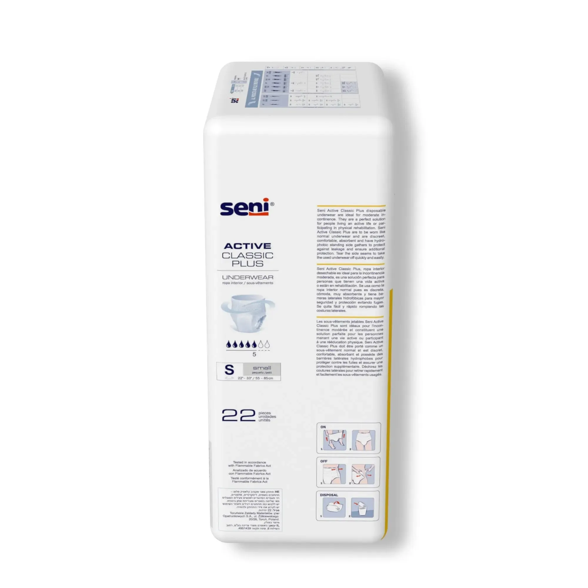 Seni® Active Classic Plus Moderate Absorbent Underwear, Small