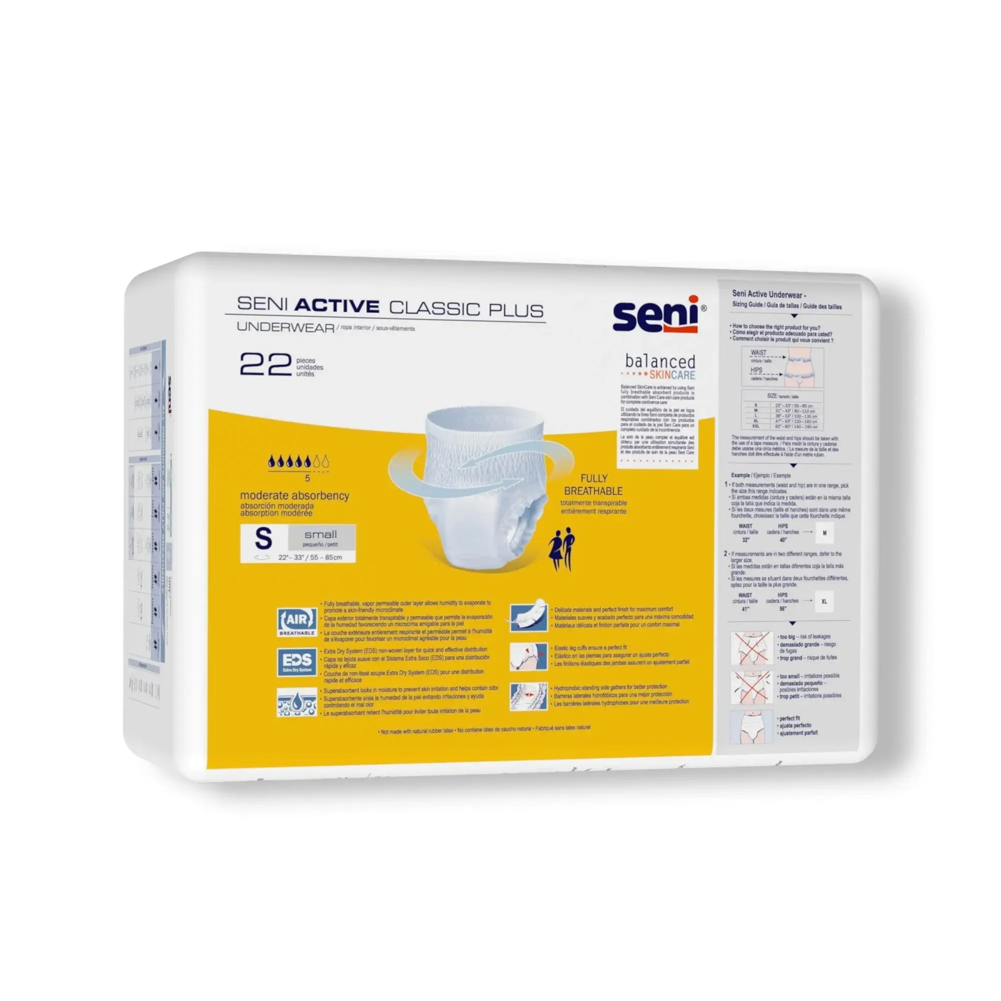 Seni® Active Classic Plus Moderate Absorbent Underwear, Small