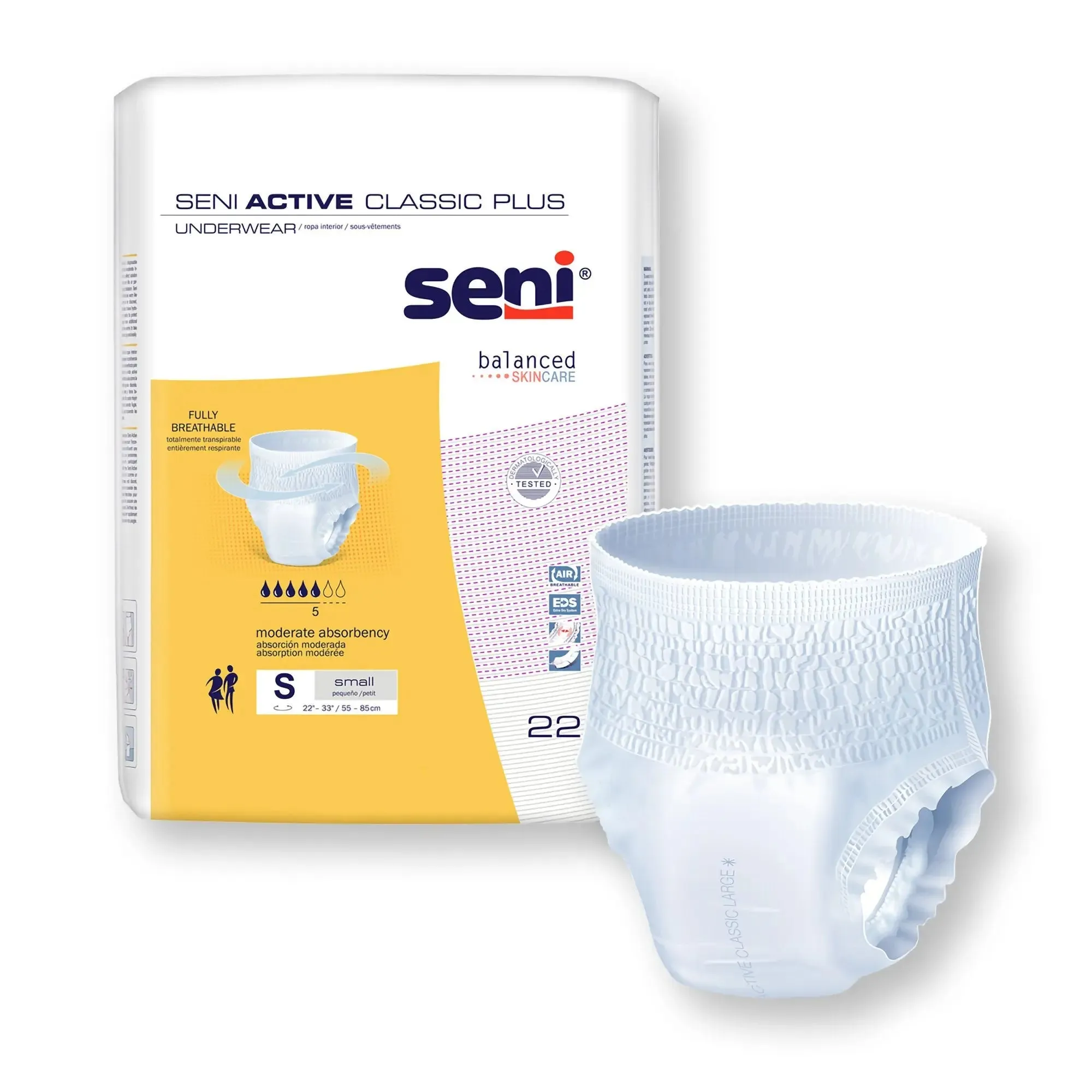 Seni® Active Classic Plus Moderate Absorbent Underwear, Small