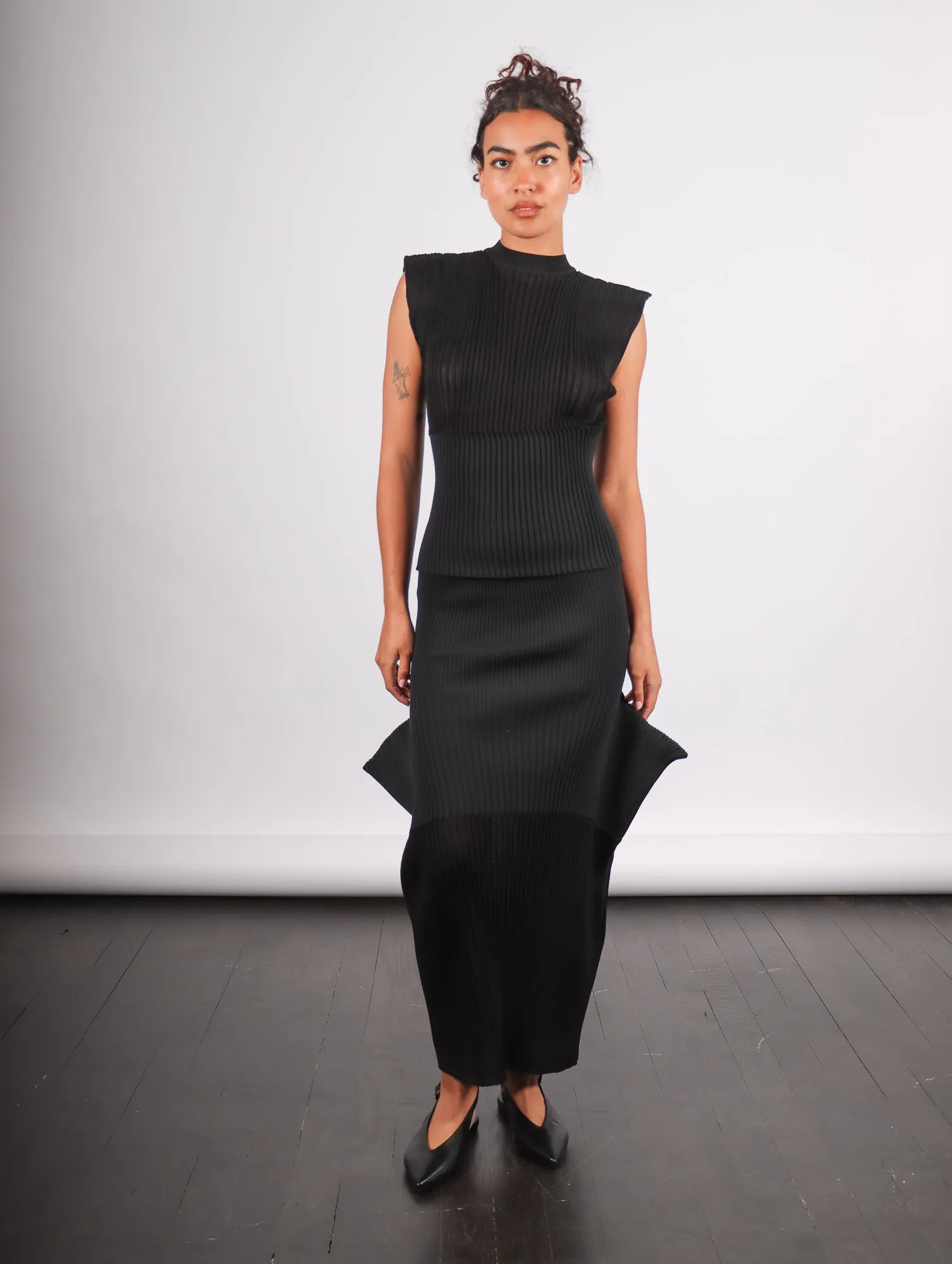 Sensu Knit Top in Black by Issey Miyake