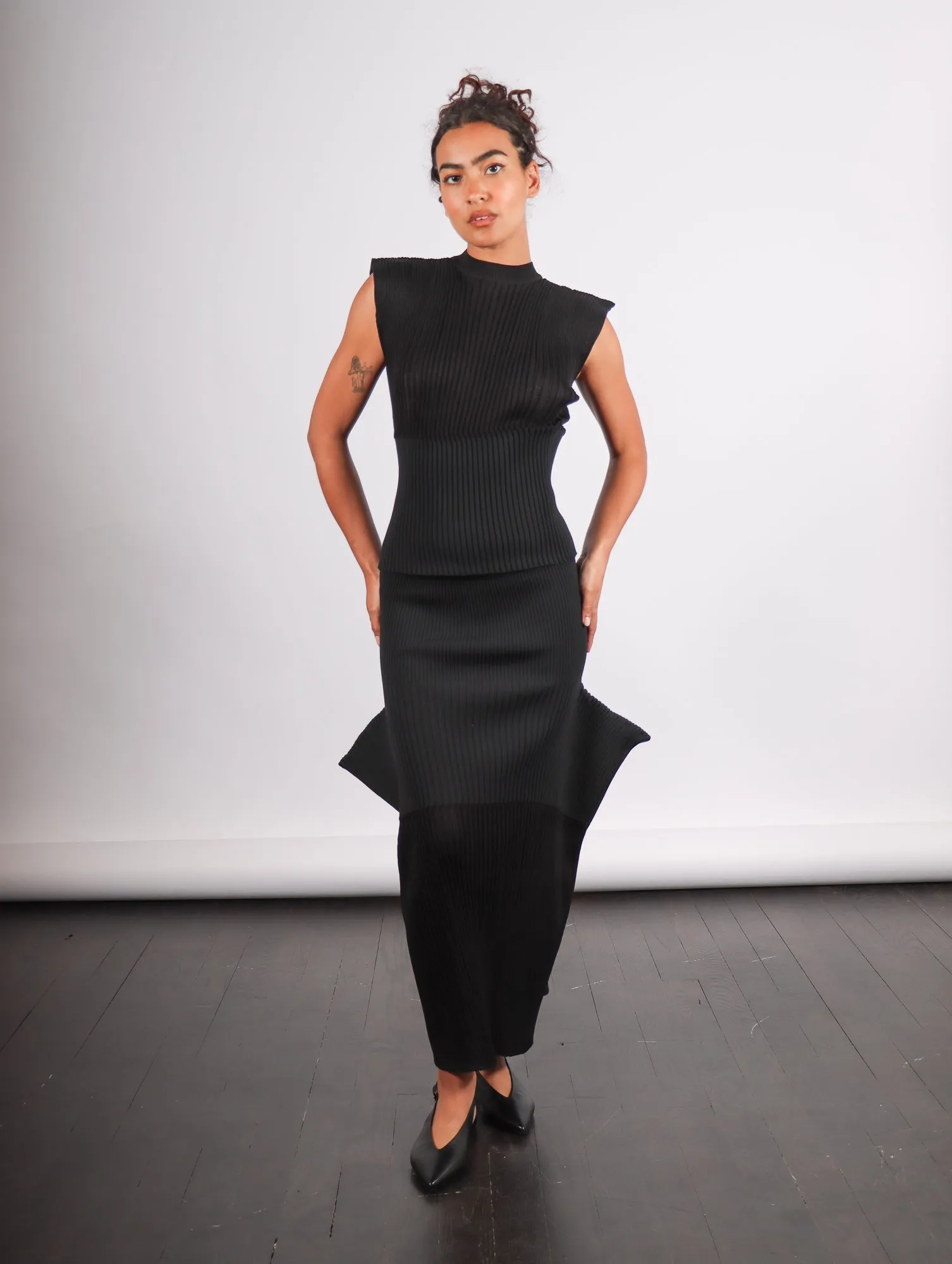 Sensu Knit Top in Black by Issey Miyake