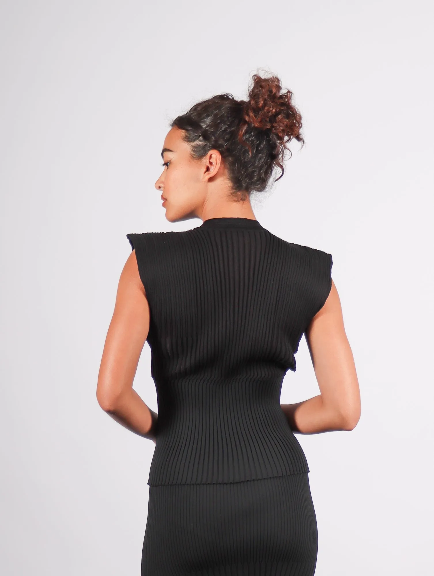Sensu Knit Top in Black by Issey Miyake