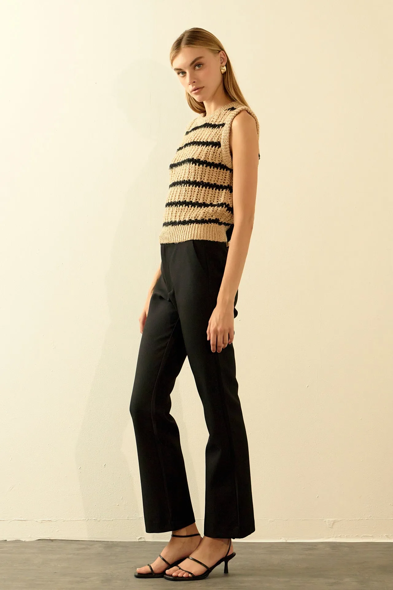 Sequins Stripe Knit Top