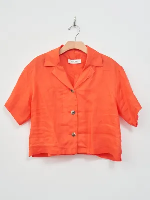 Sheer Cropped Shirt - Orange
