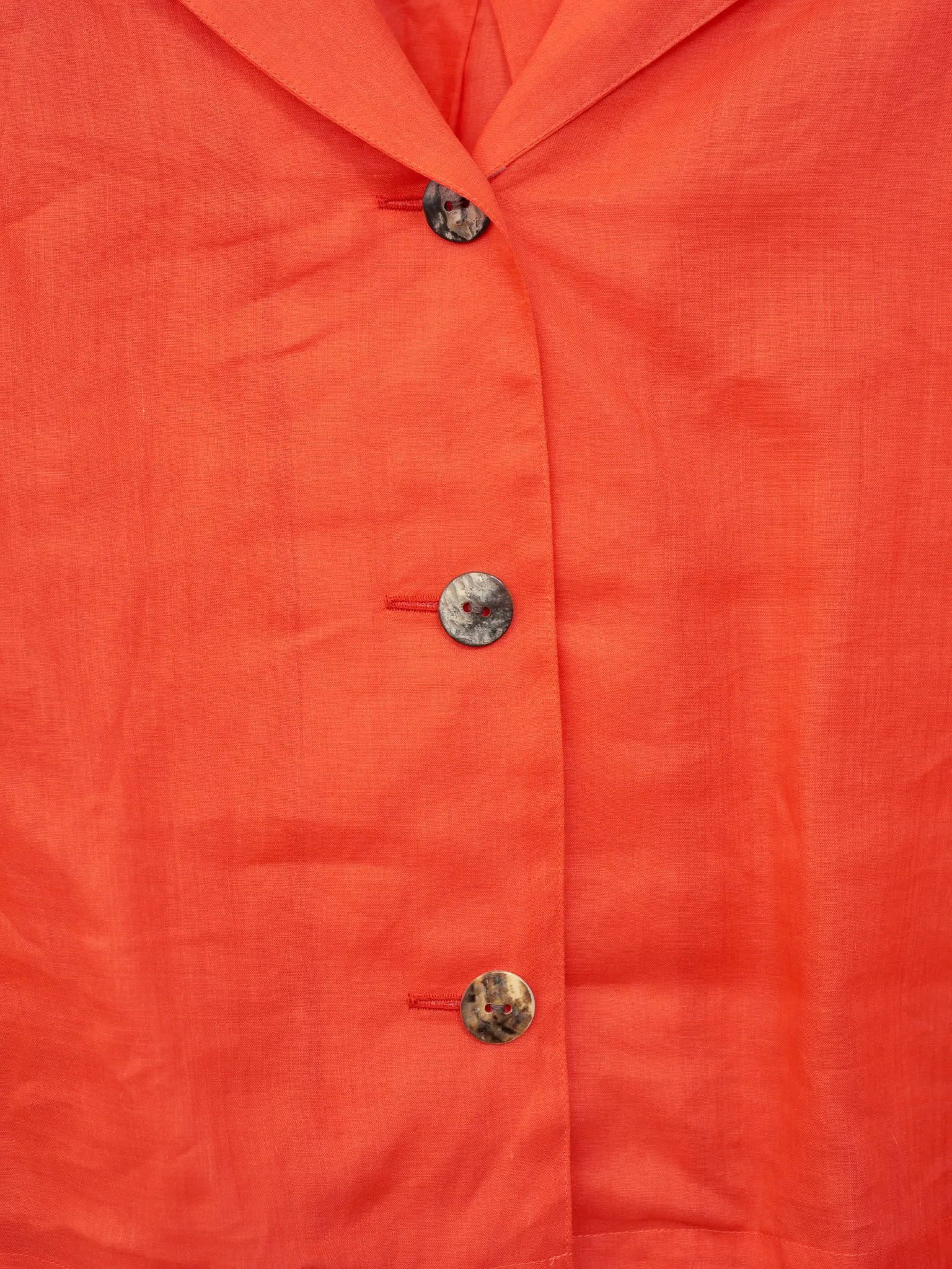 Sheer Cropped Shirt - Orange