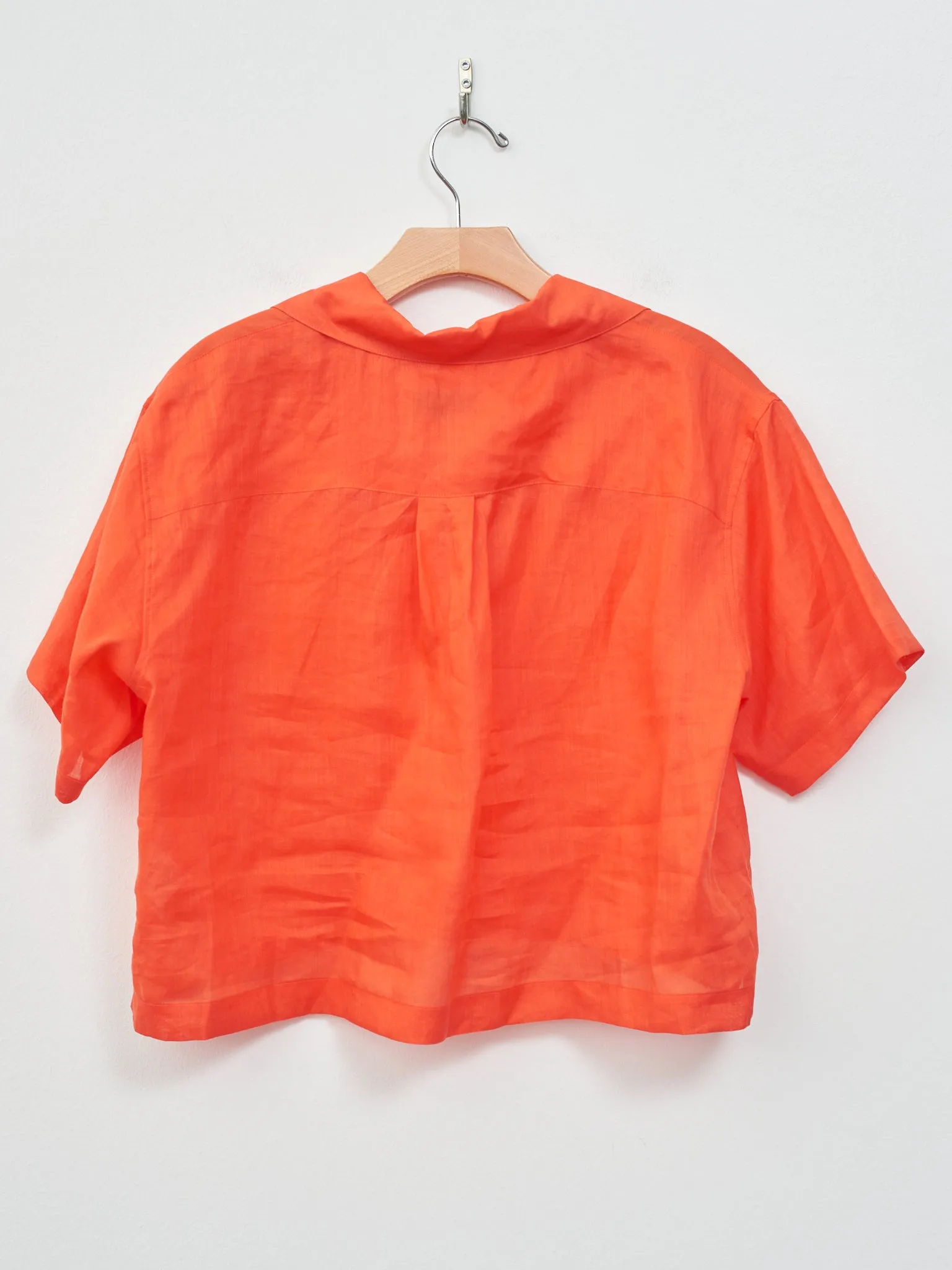 Sheer Cropped Shirt - Orange