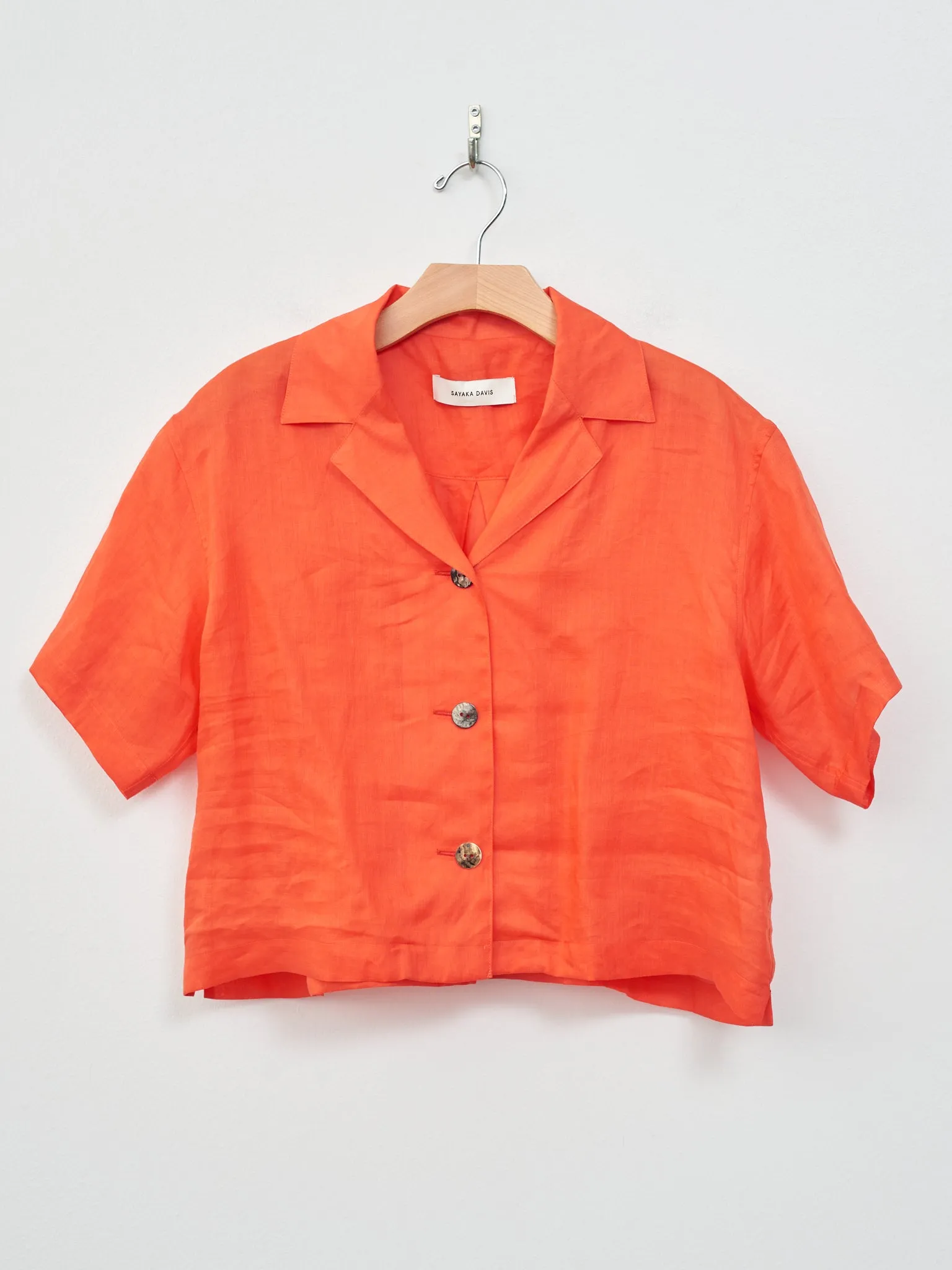 Sheer Cropped Shirt - Orange