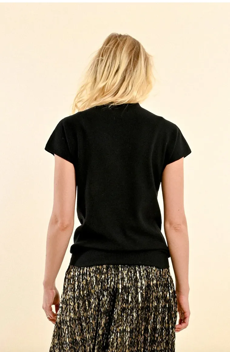 Short Sleeve Ribbed Knit Top-FINAL SALE