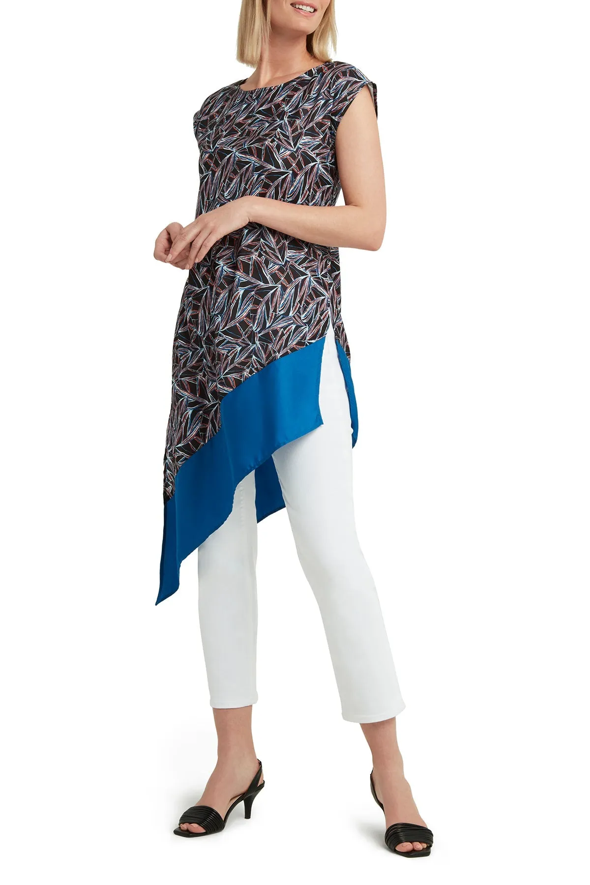 Short Sleeve V Neck Asymmetric Hem Dress