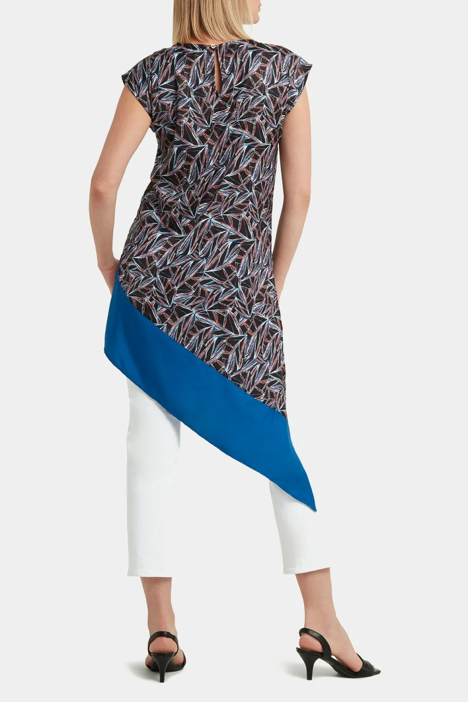 Short Sleeve V Neck Asymmetric Hem Dress