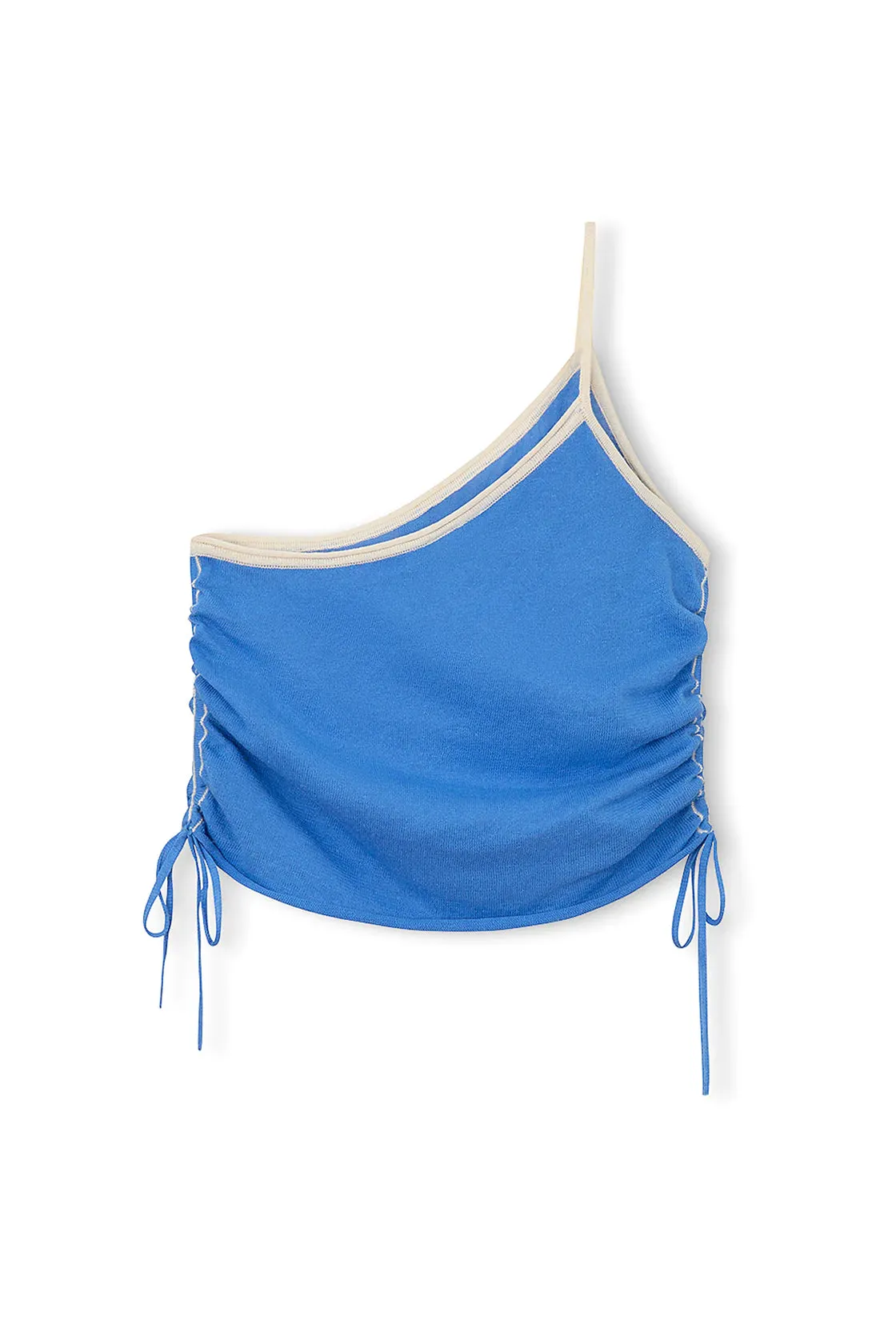 SKY CONTRAST KNIT CROP TOP - SKY