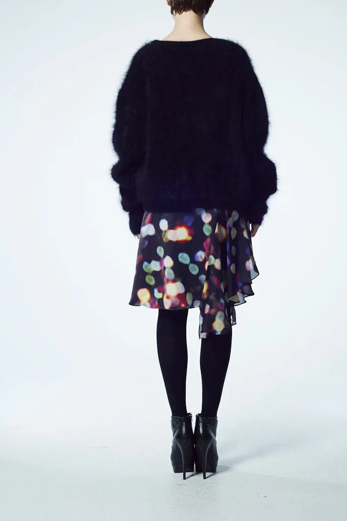 Slade Collection- Diamond Rivet Detailed Knitted Angora Yarn Over Sized Top