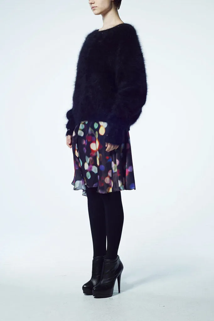 Slade Collection- Diamond Rivet Detailed Knitted Angora Yarn Over Sized Top