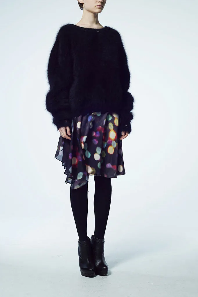 Slade Collection- Diamond Rivet Detailed Knitted Angora Yarn Over Sized Top