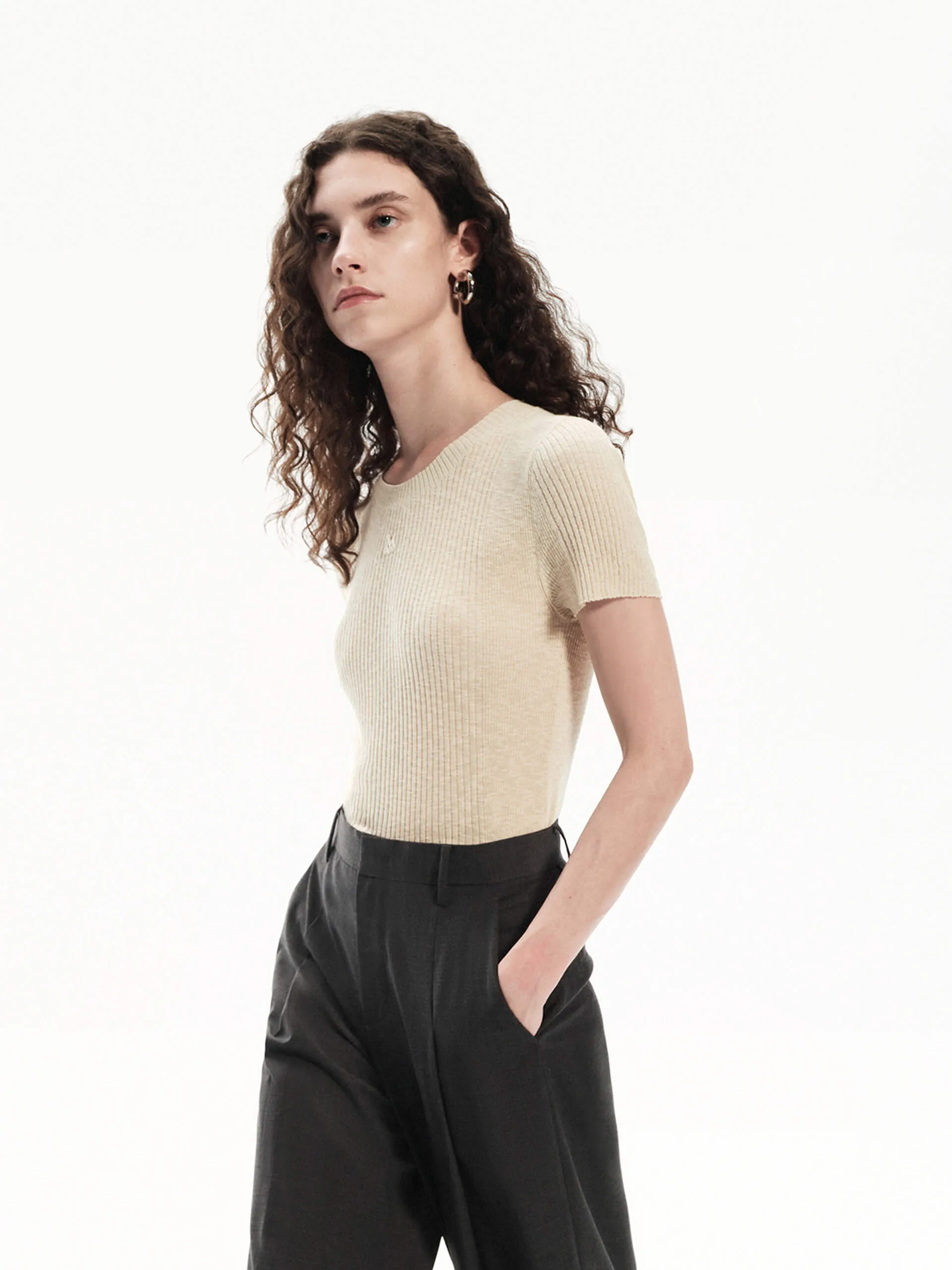Slim Ribbed Knit Top