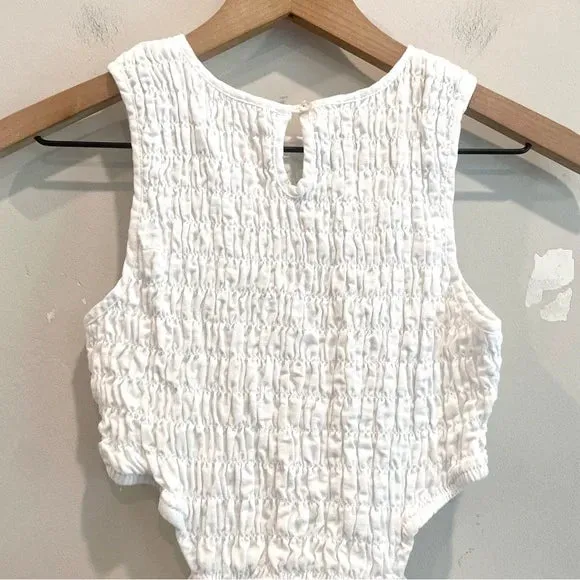 Smocked Cut Out Waist Dress