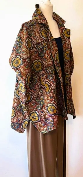 Specialty Collection: Embroidered Short Jacket Fully Reversible. (Taupe)