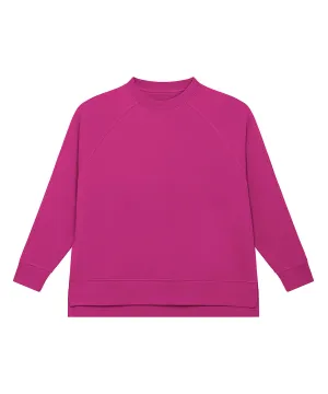 Stella Wilder womens oversized crew neck sweatshirt (STSW872) | Orchid Flower
