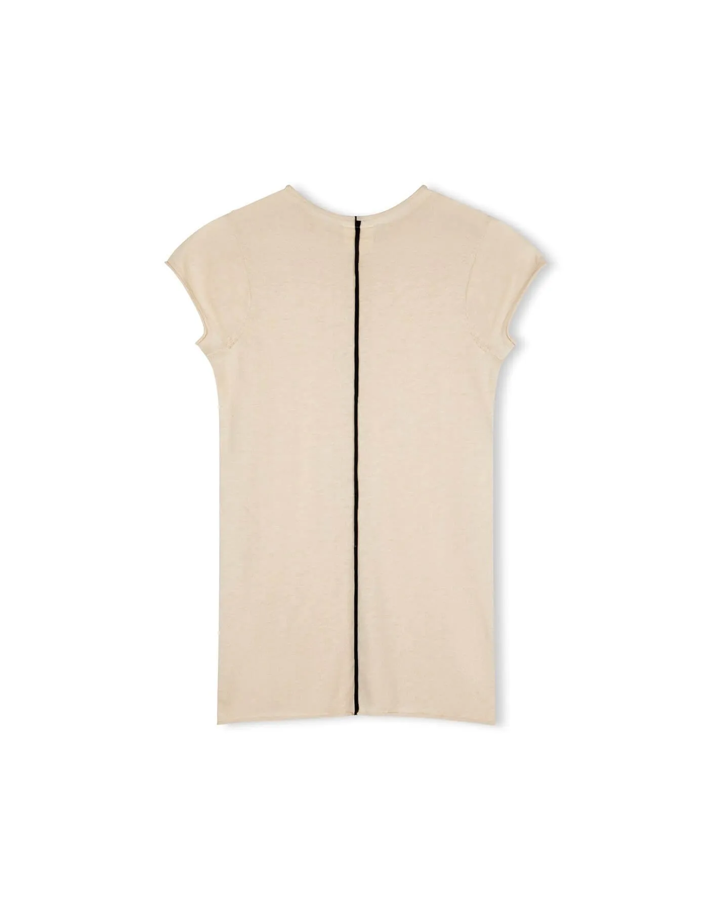 Stone Contrast Cotton Blend Knit Top