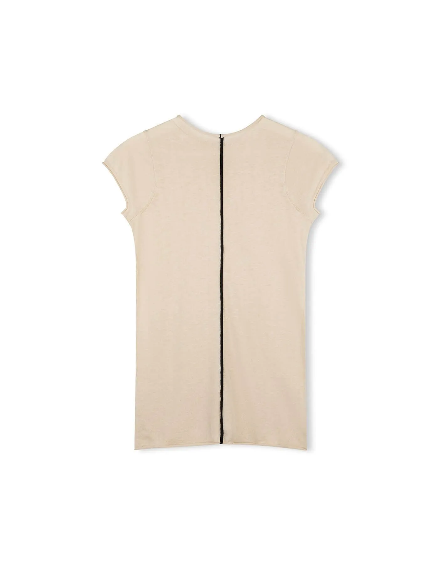 Stone Contrast Cotton Blend Knit Top