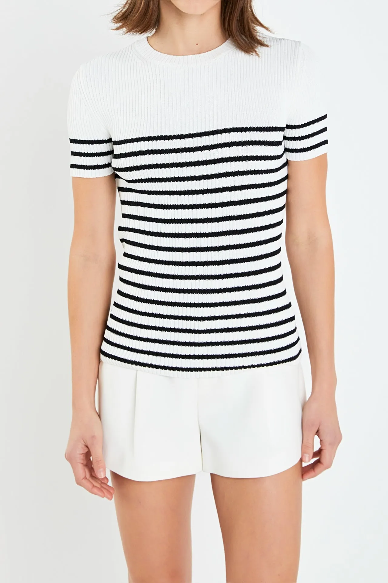 Stripe Fitted Knit Top