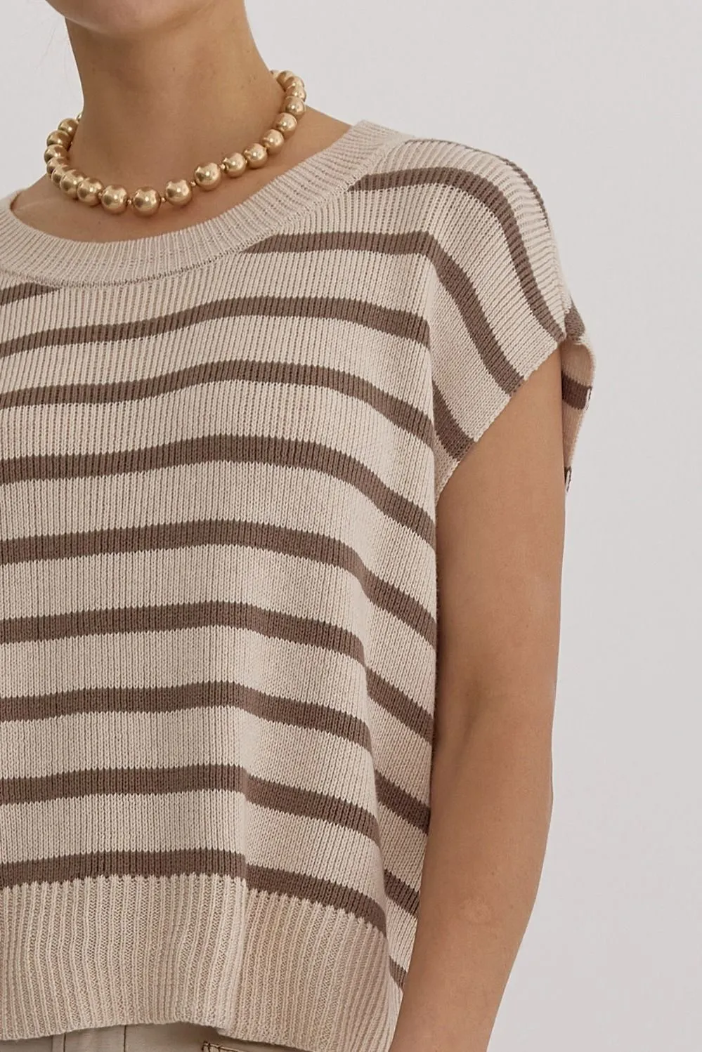 Stripe Print Knit Top