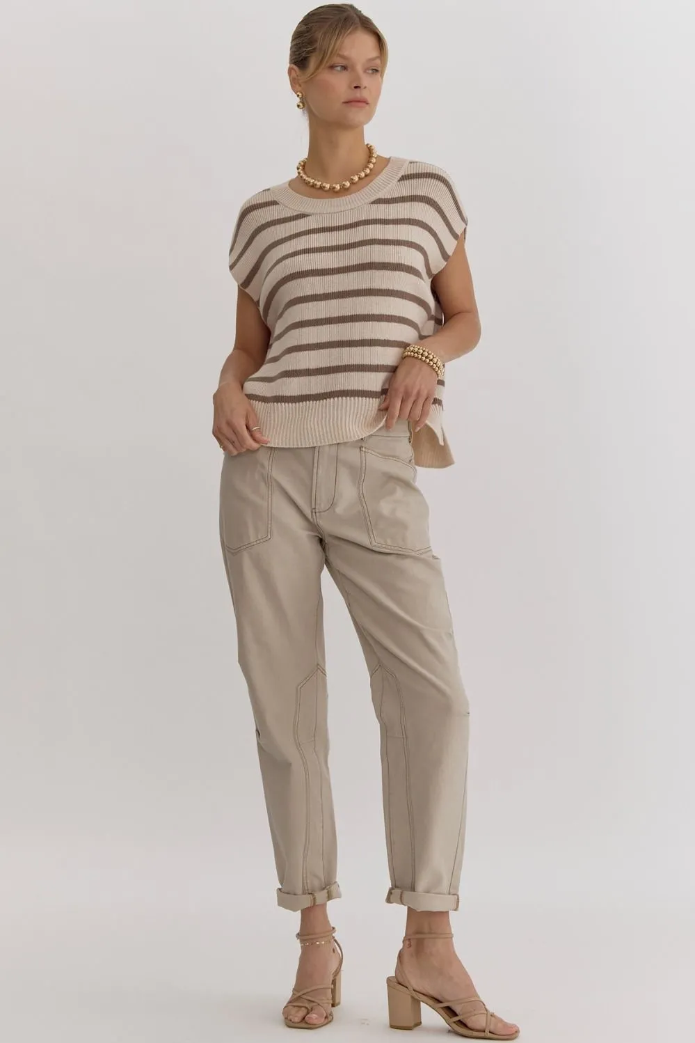 Stripe Print Knit Top