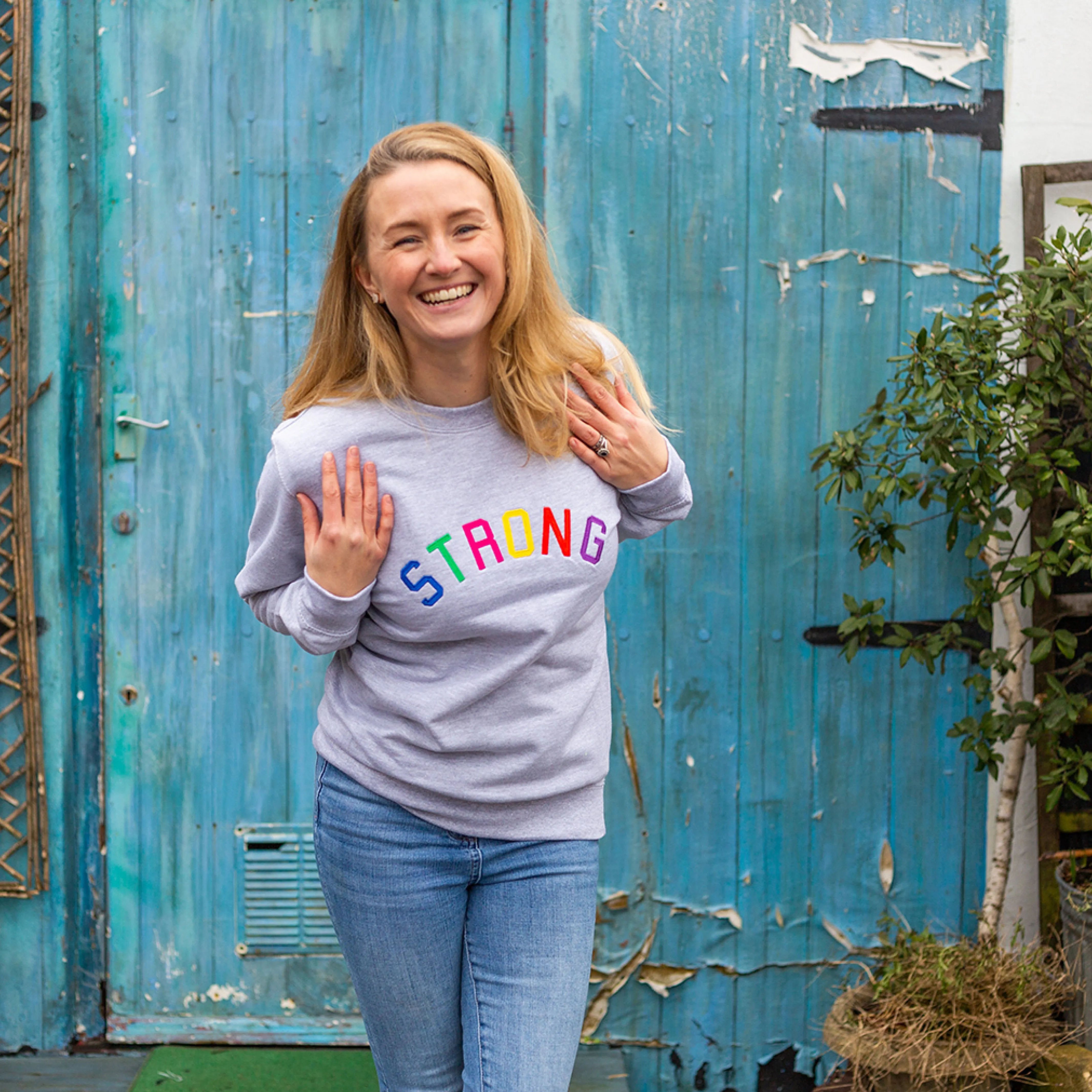 Strong Embroidered Grey sweatshirt