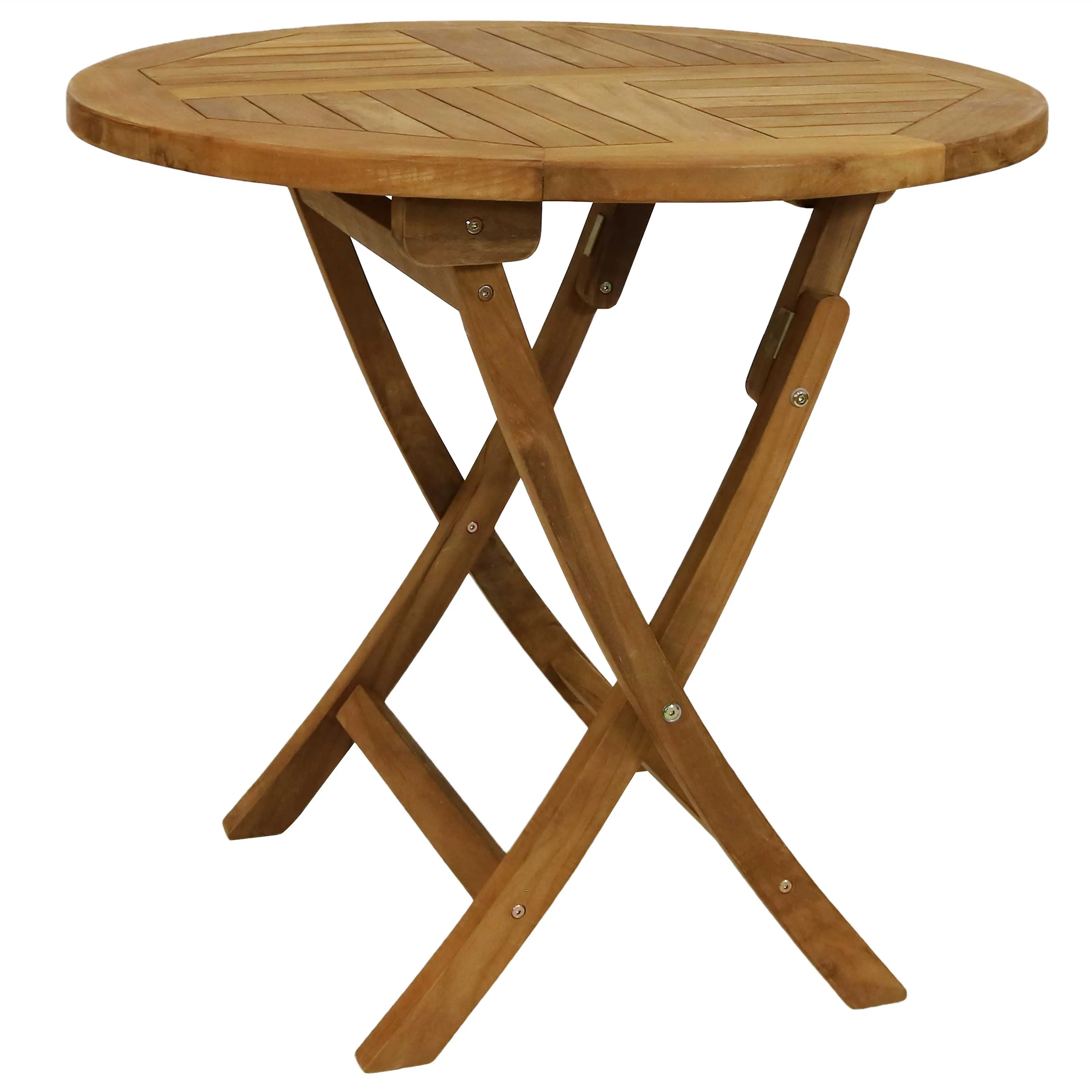 Sunnydaze Premium Teak Wood Round Folding Table