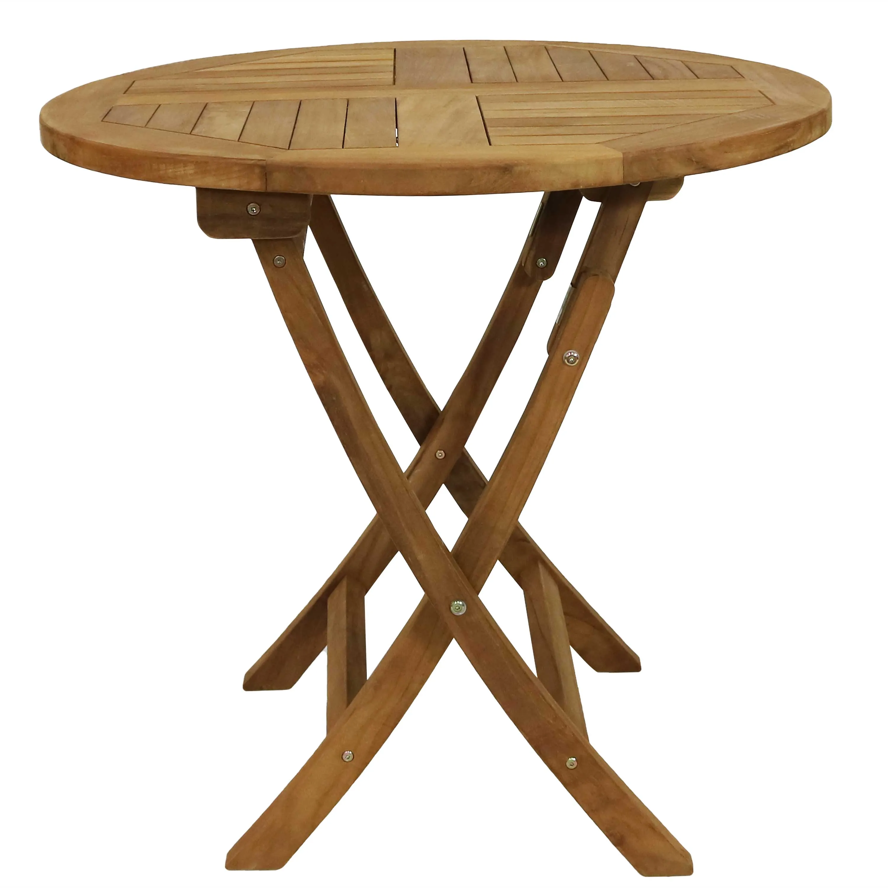 Sunnydaze Premium Teak Wood Round Folding Table