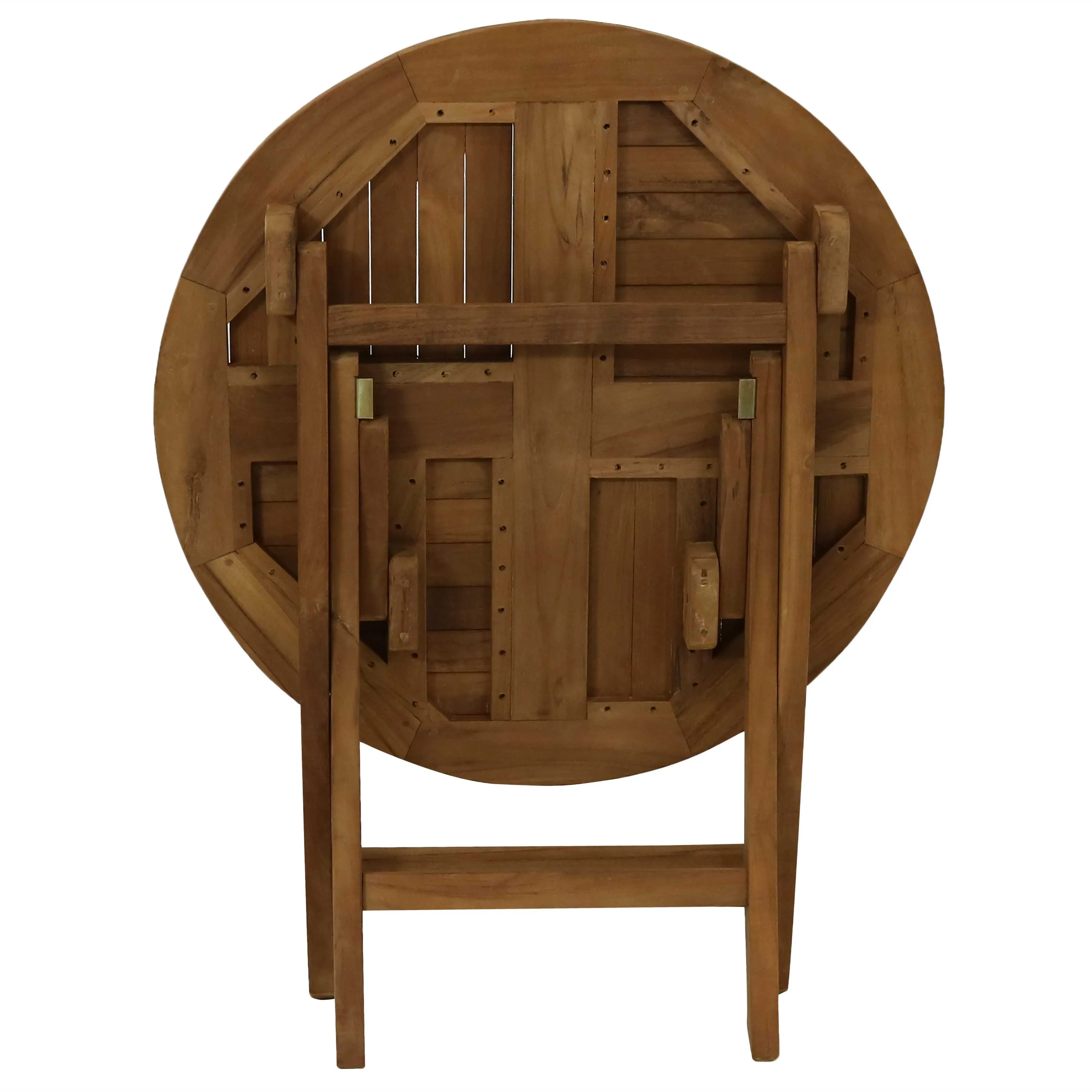 Sunnydaze Premium Teak Wood Round Folding Table