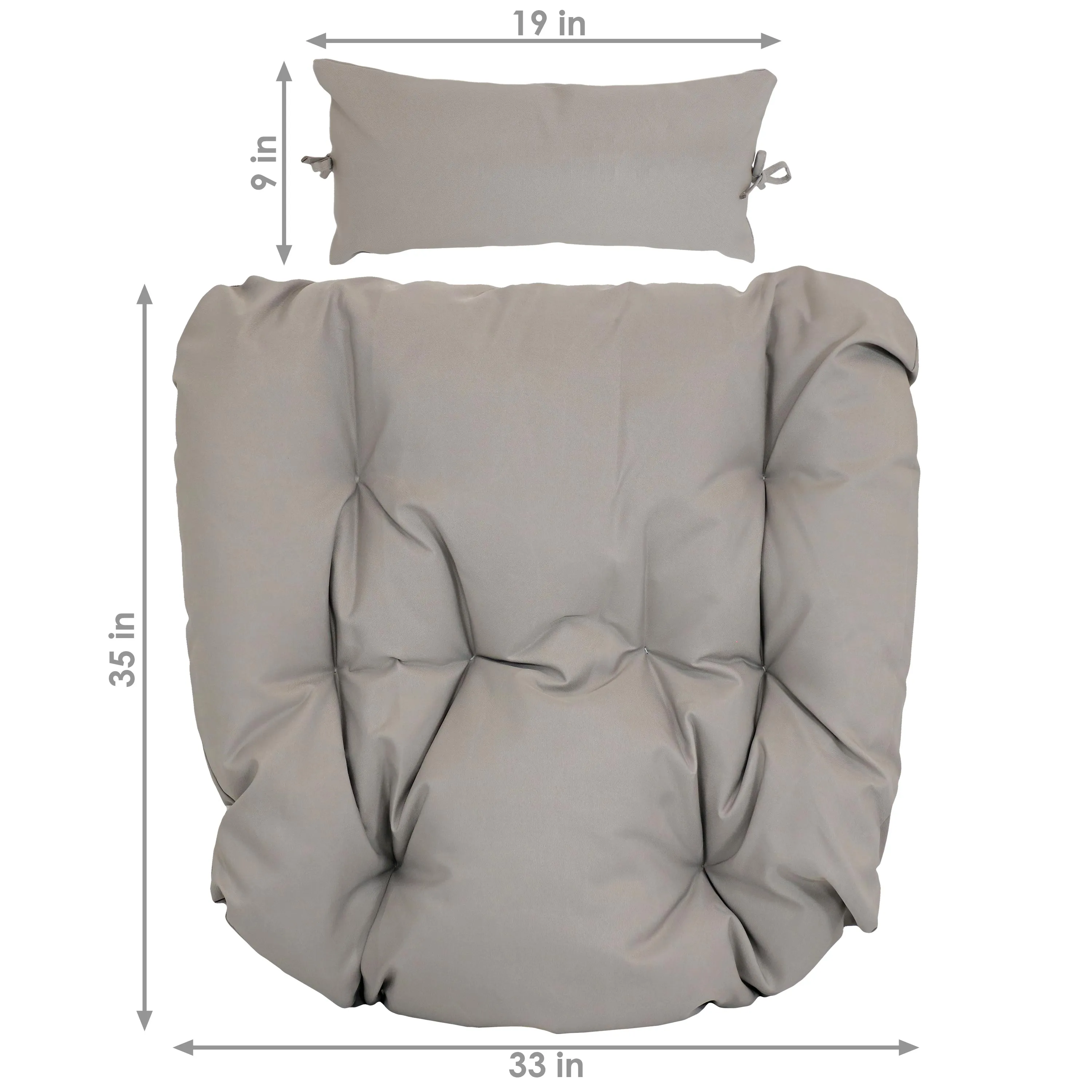 Sunnydaze Replacement Seat Cushion and Headrest Pillow for Cordelia Egg Chair