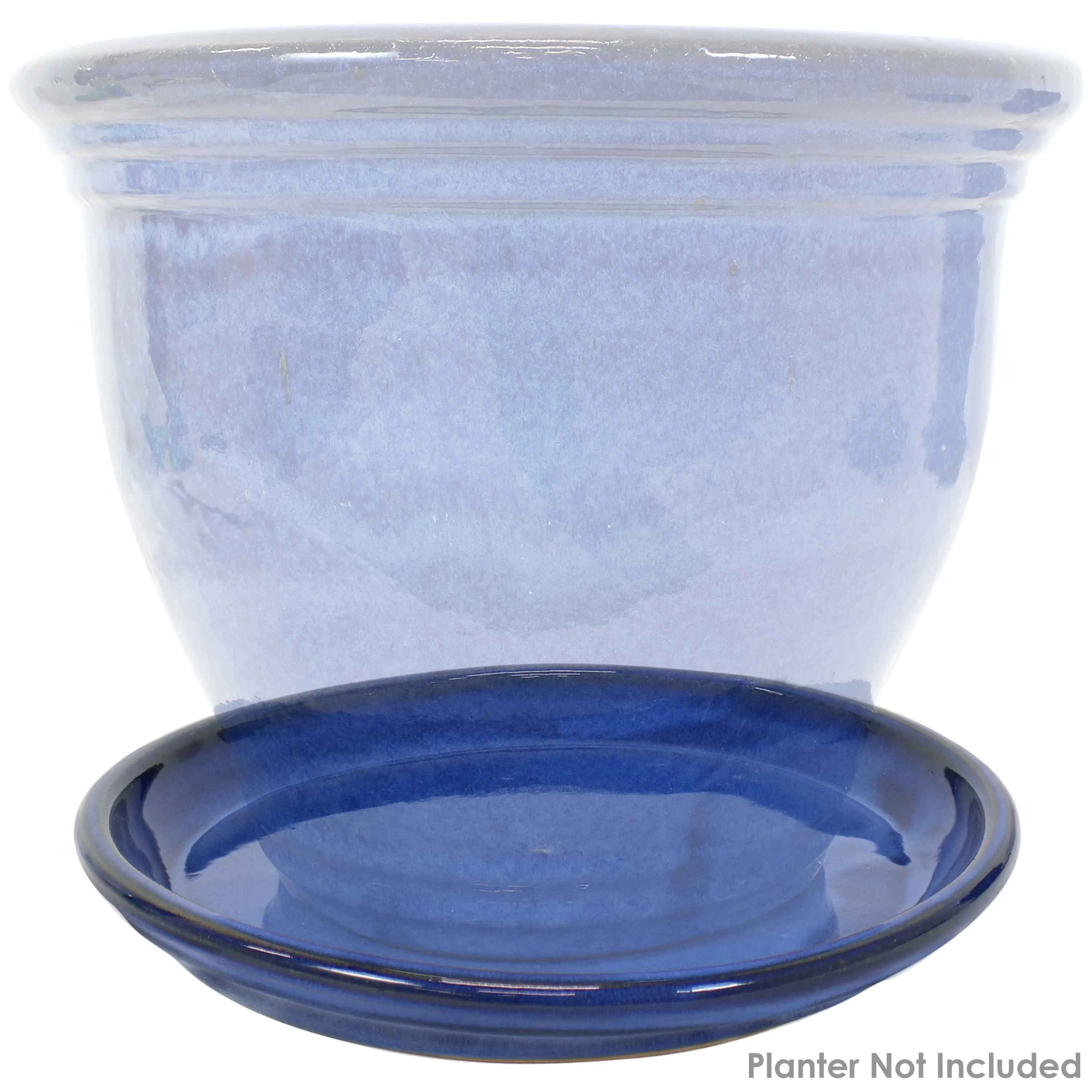 Sunnydaze Set of 2 Glazed Ceramic Planter Saucers