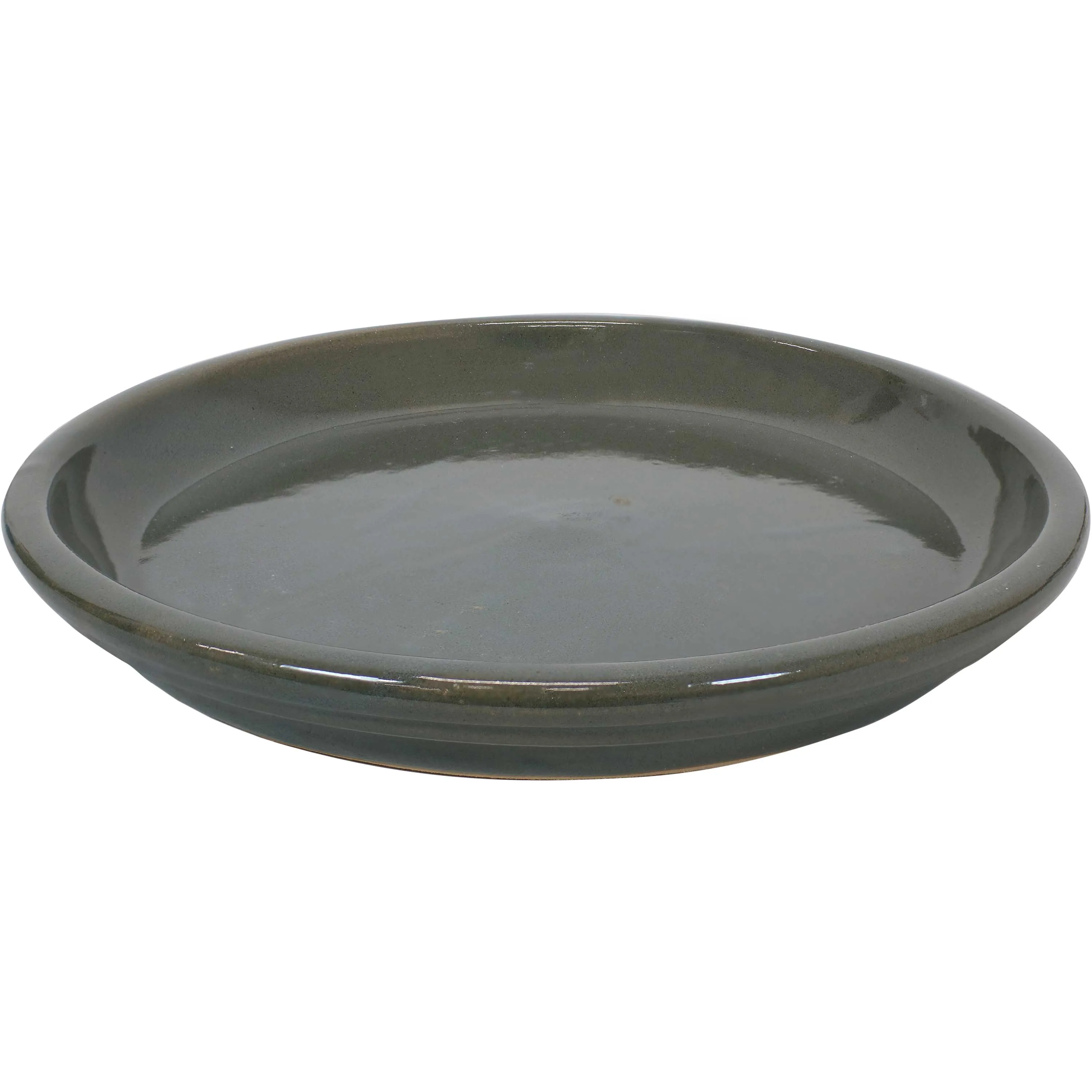 Sunnydaze Set of 2 Glazed Ceramic Planter Saucers