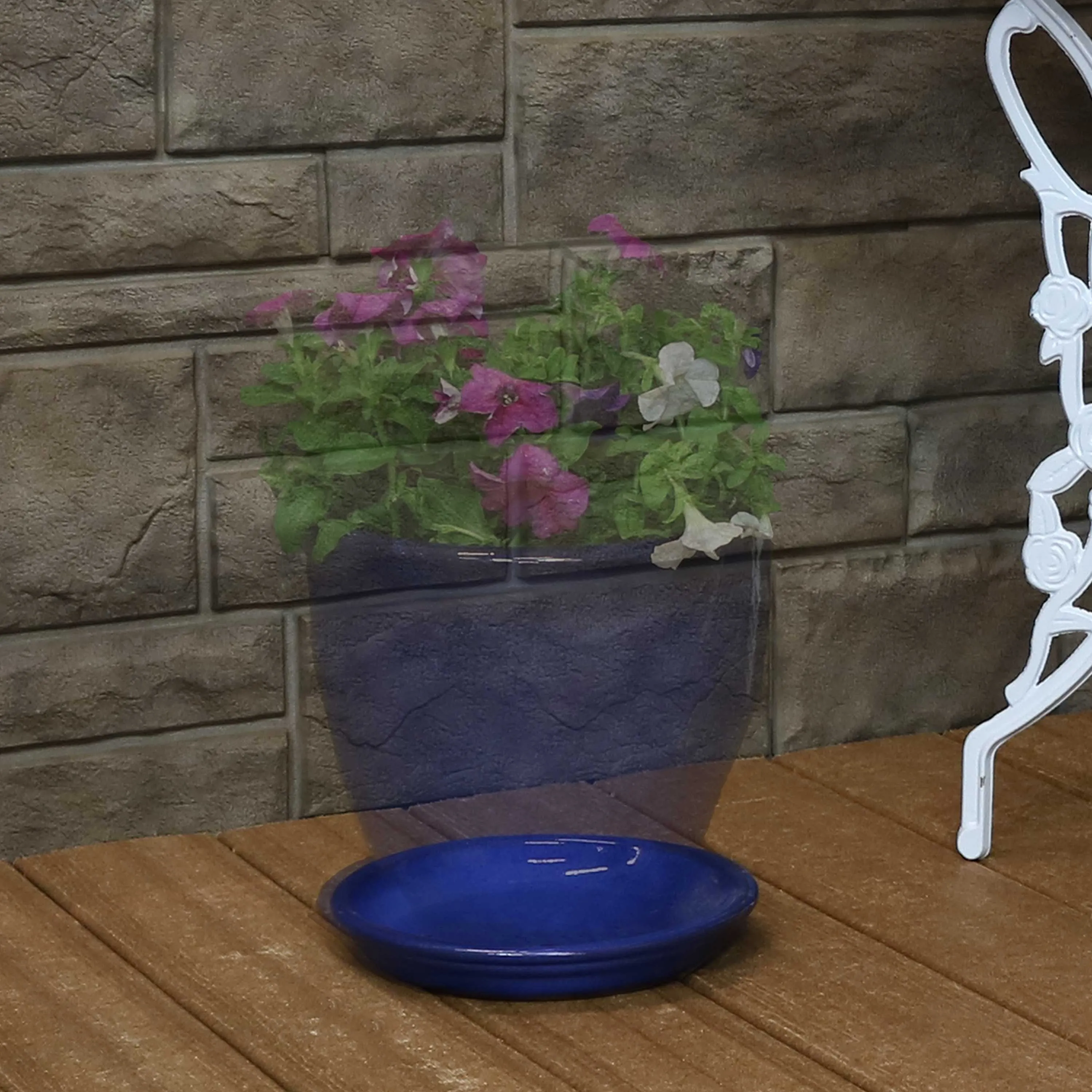 Sunnydaze Set of 2 Glazed Ceramic Planter Saucers