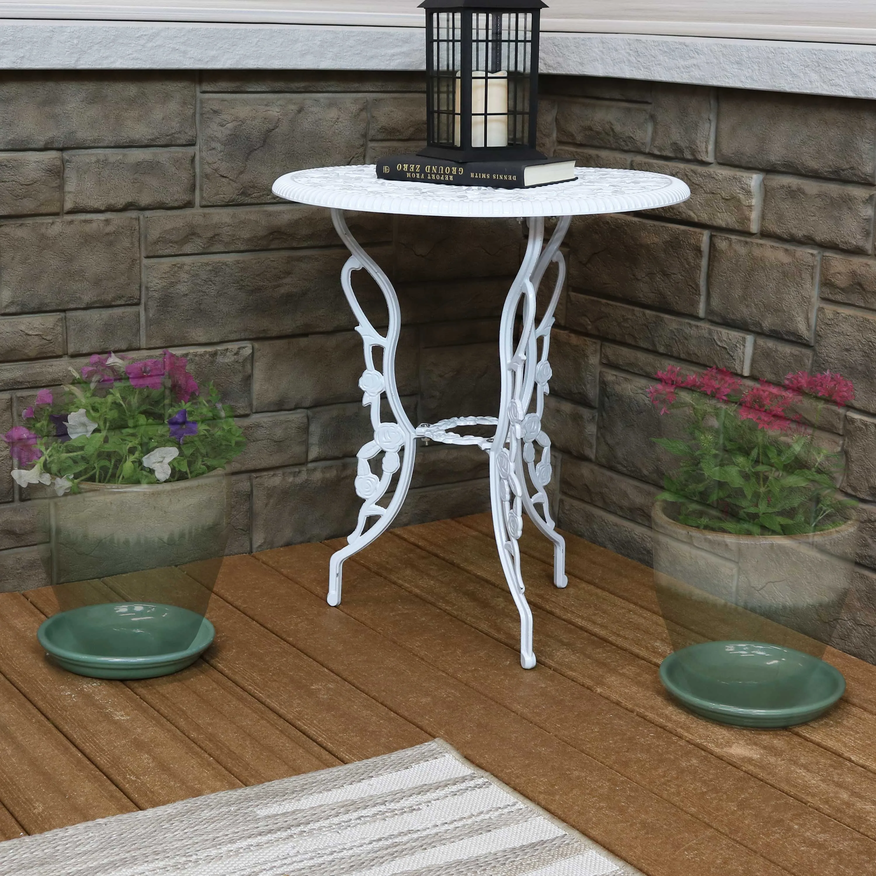 Sunnydaze Set of 2 Glazed Ceramic Planter Saucers