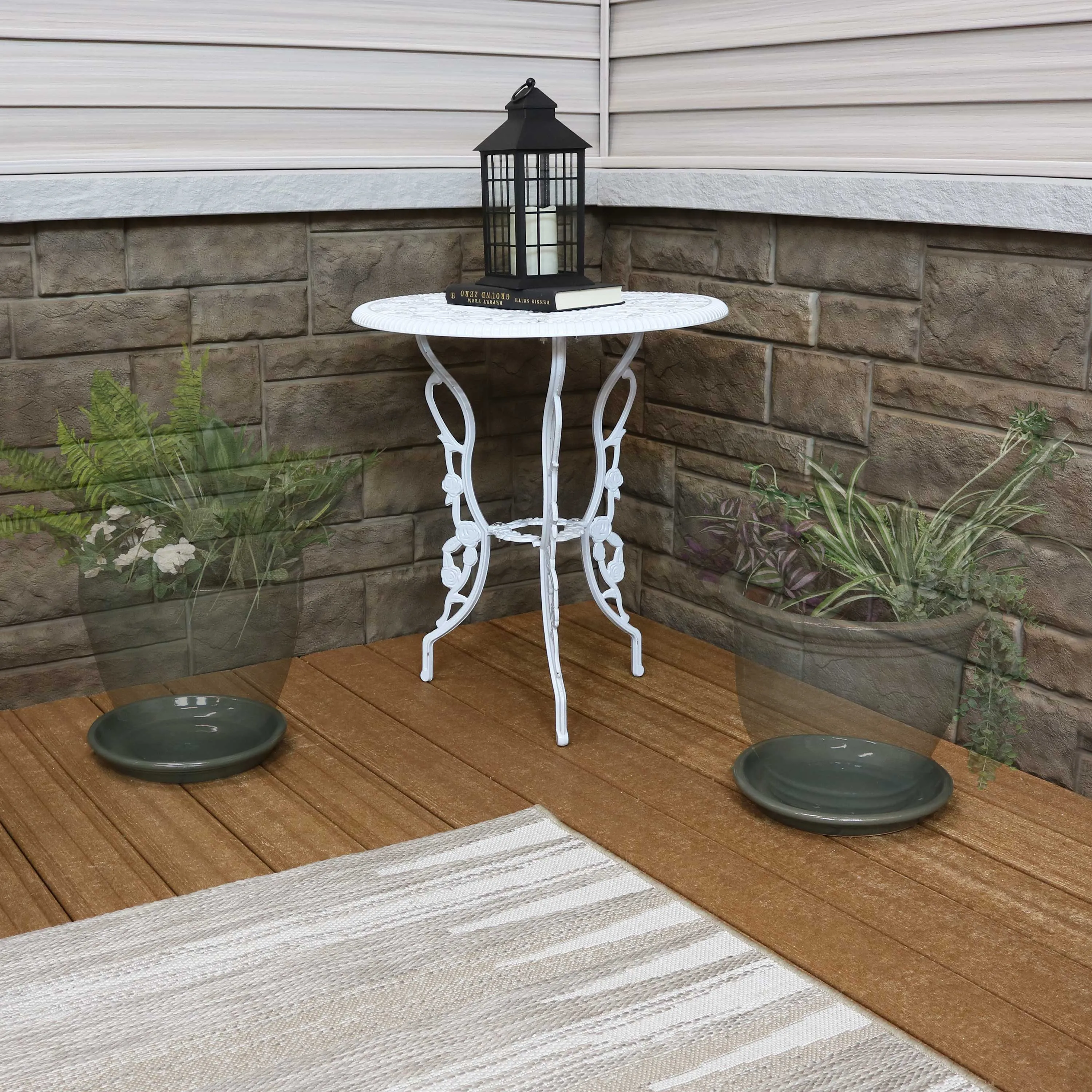 Sunnydaze Set of 2 Glazed Ceramic Planter Saucers