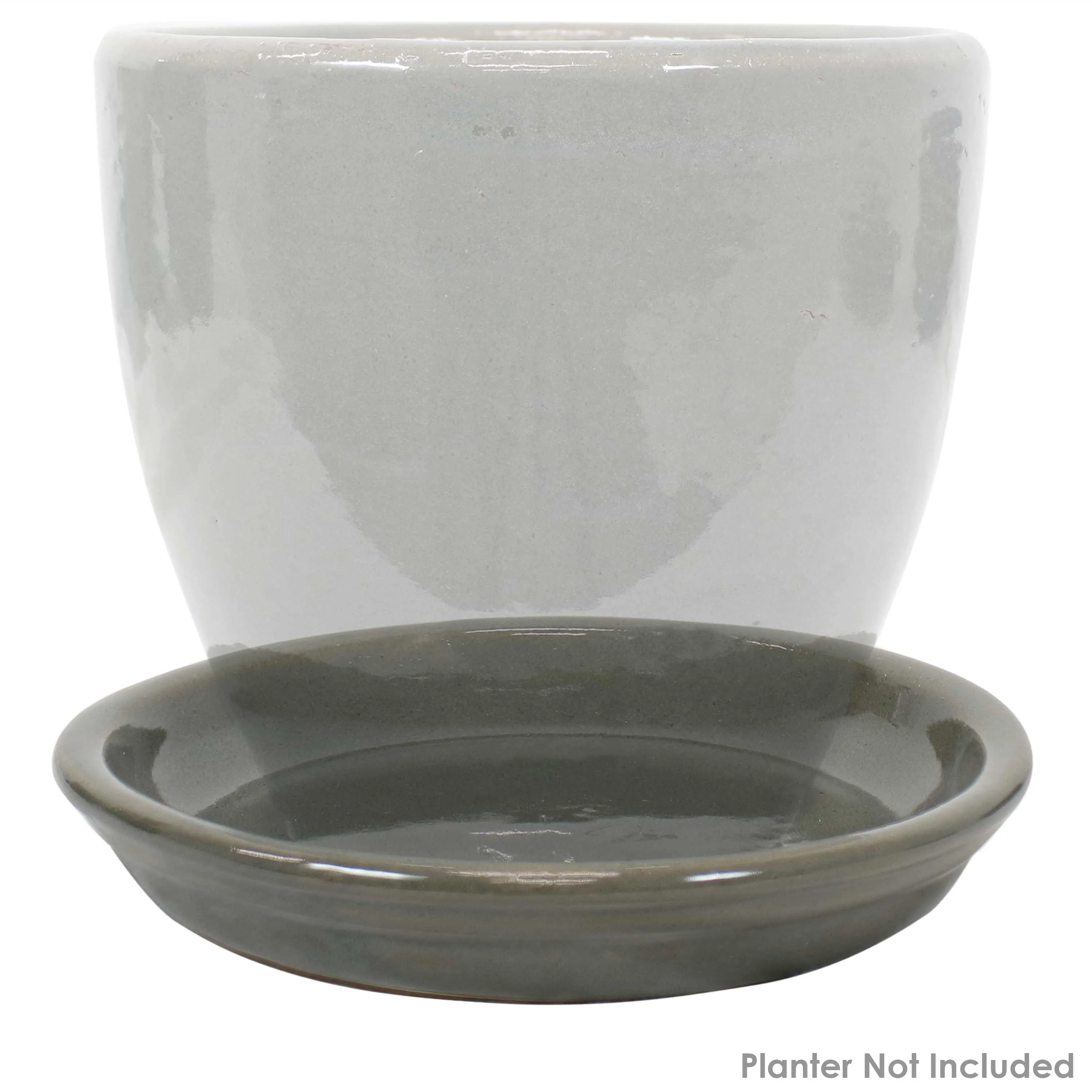 Sunnydaze Set of 2 Glazed Ceramic Planter Saucers