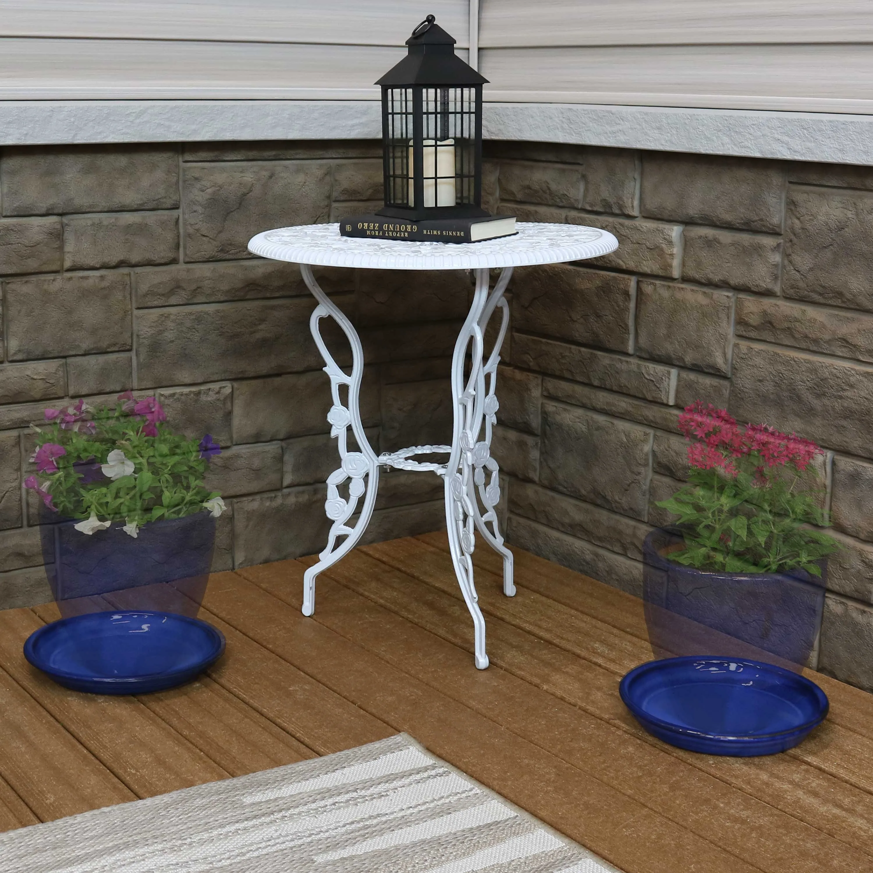 Sunnydaze Set of 2 Glazed Ceramic Planter Saucers