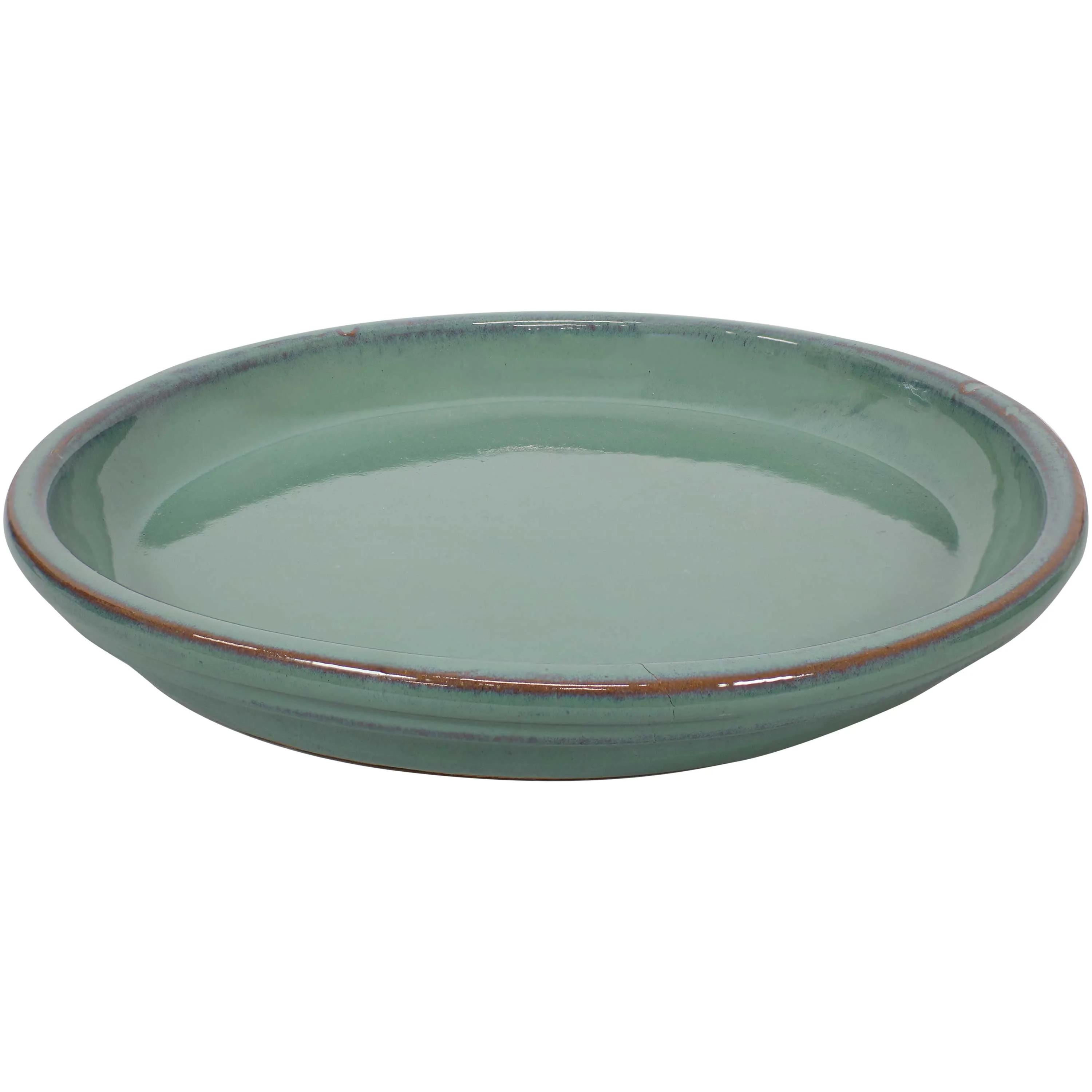 Sunnydaze Set of 2 Glazed Ceramic Planter Saucers
