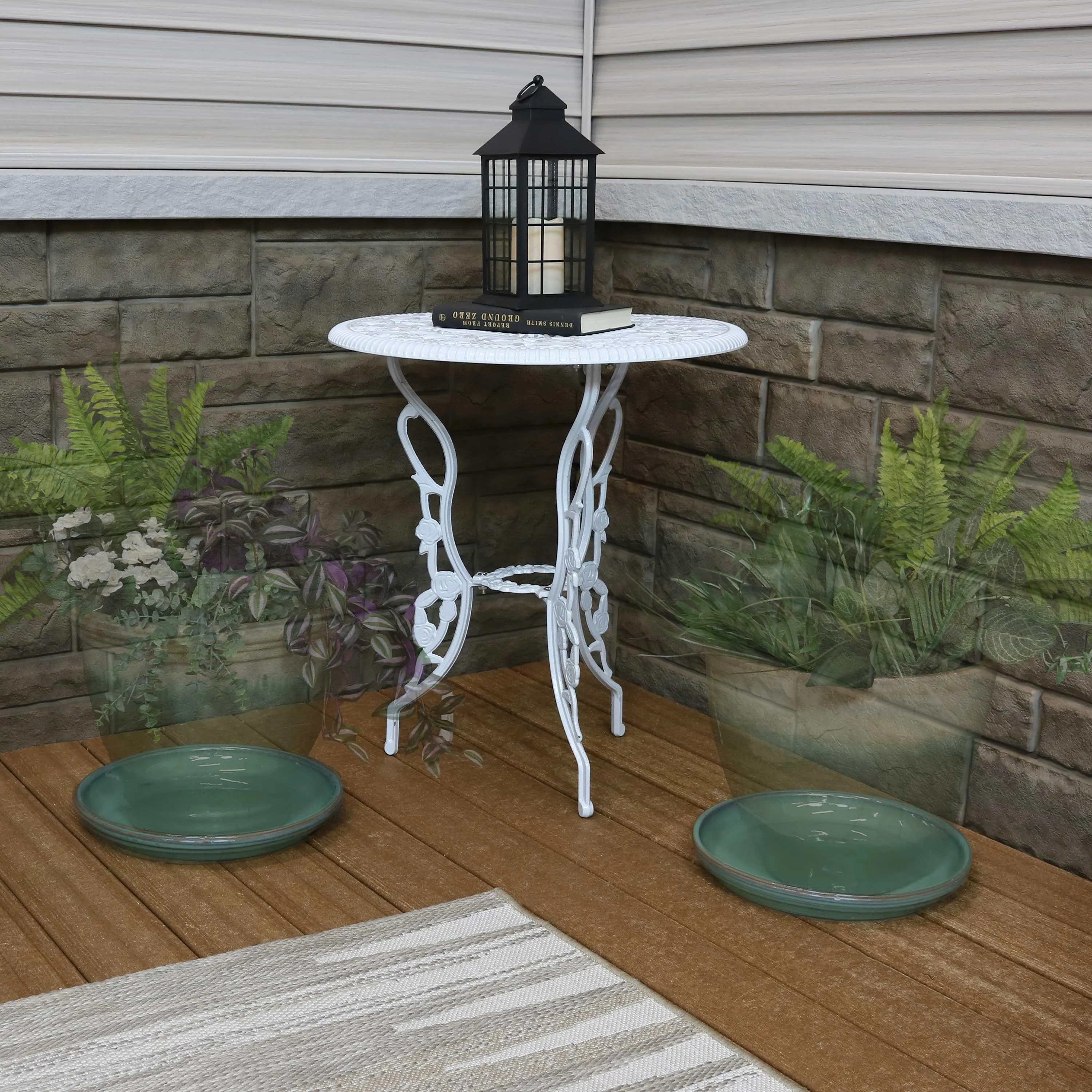 Sunnydaze Set of 2 Glazed Ceramic Planter Saucers