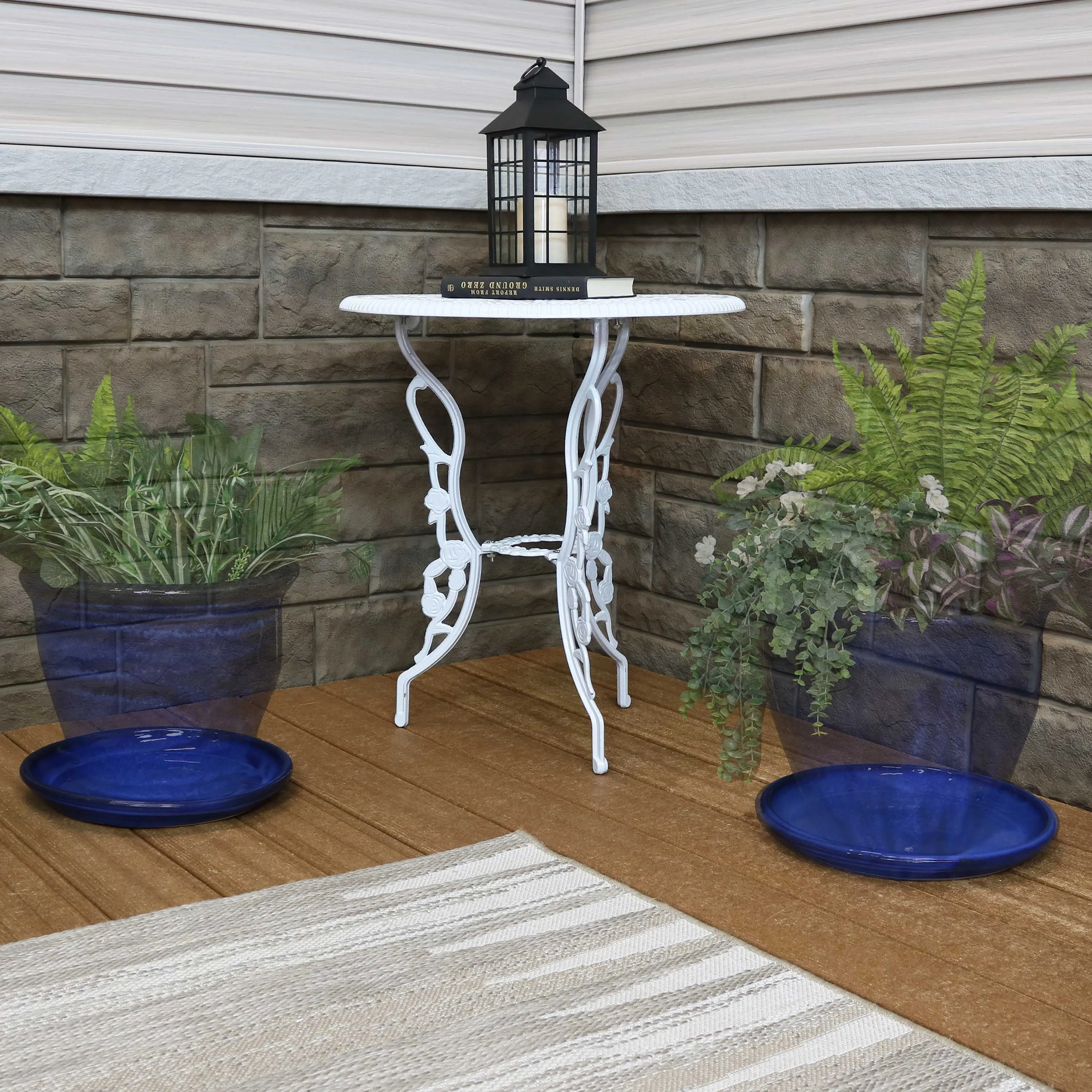 Sunnydaze Set of 2 Glazed Ceramic Planter Saucers