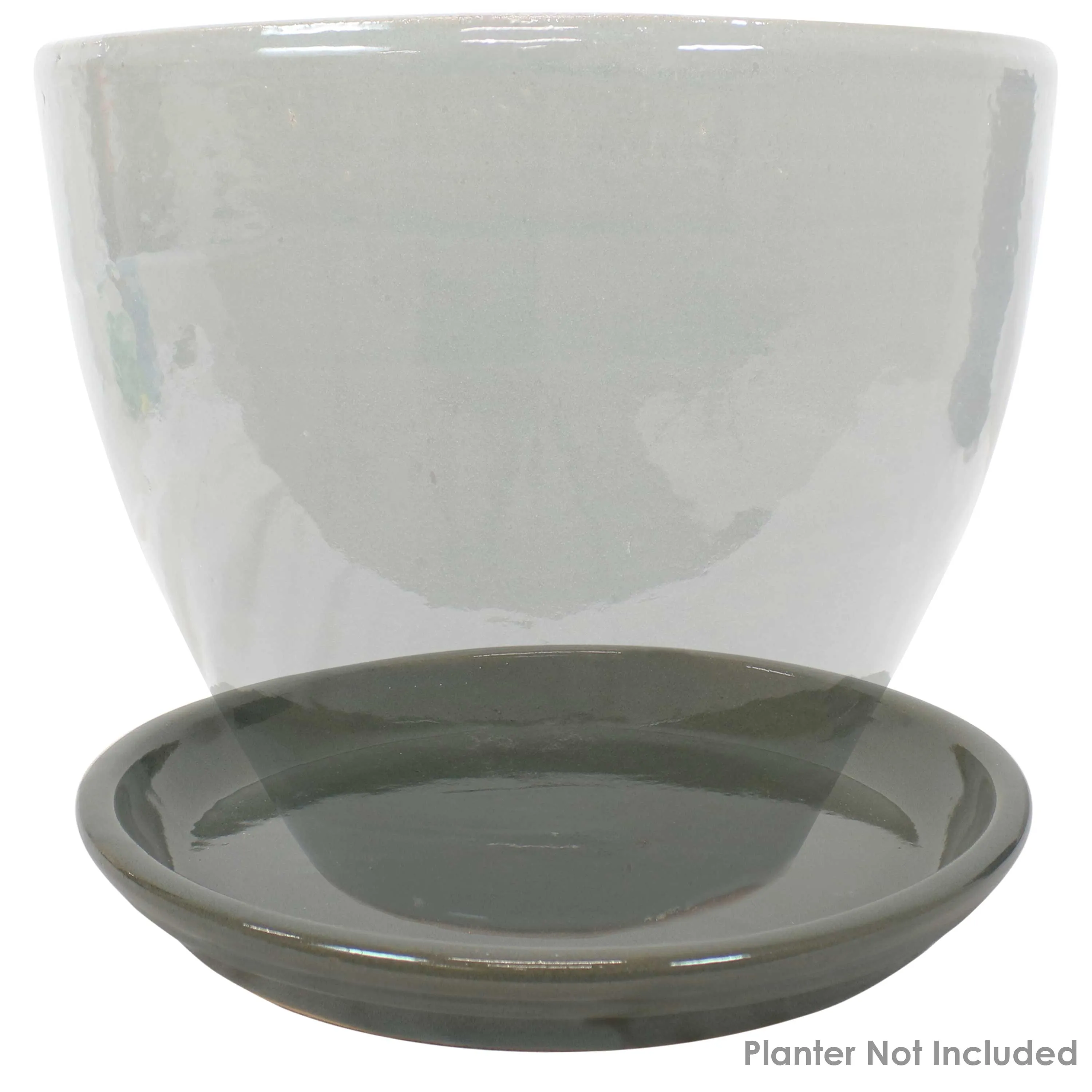 Sunnydaze Set of 2 Glazed Ceramic Planter Saucers