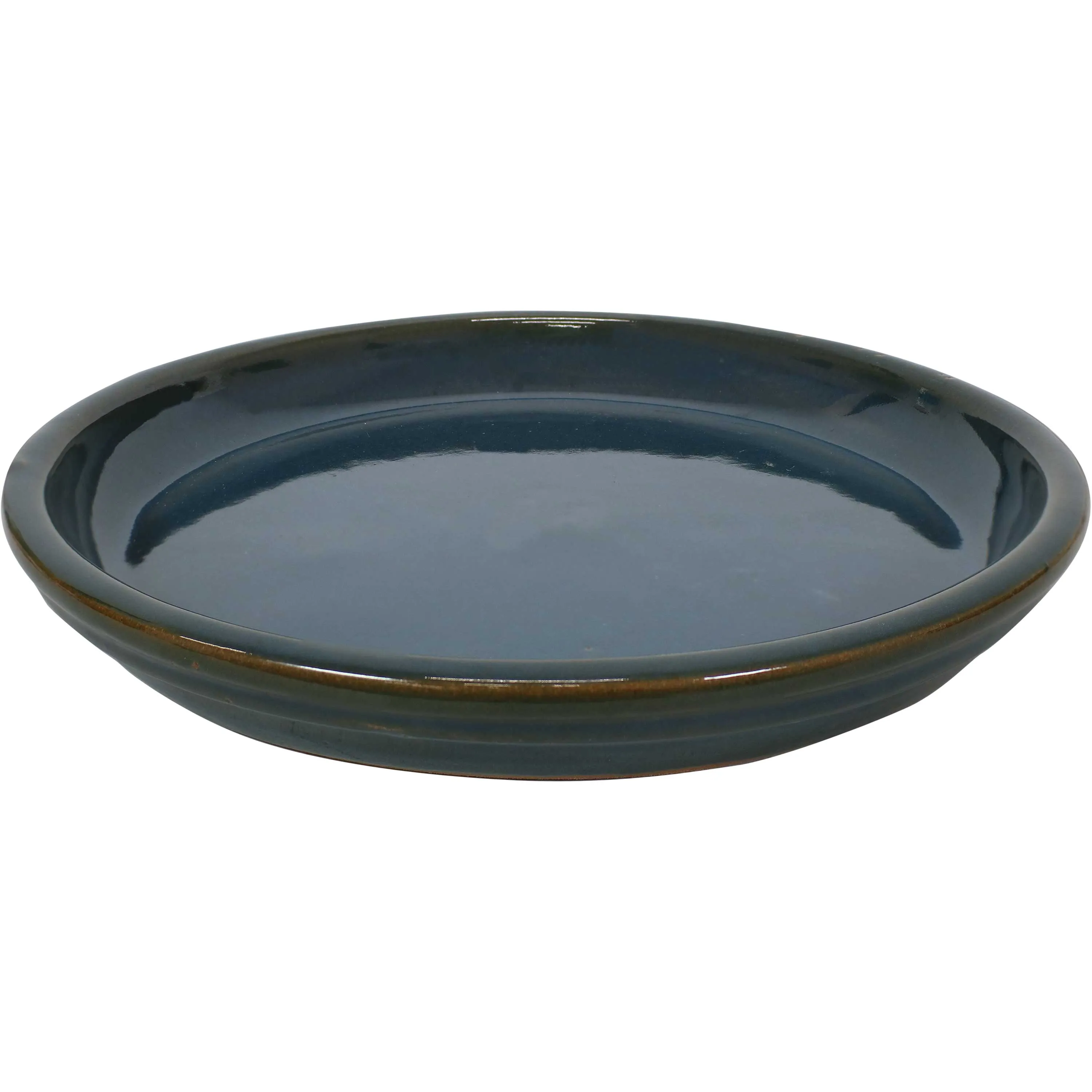 Sunnydaze Set of 2 Glazed Ceramic Planter Saucers