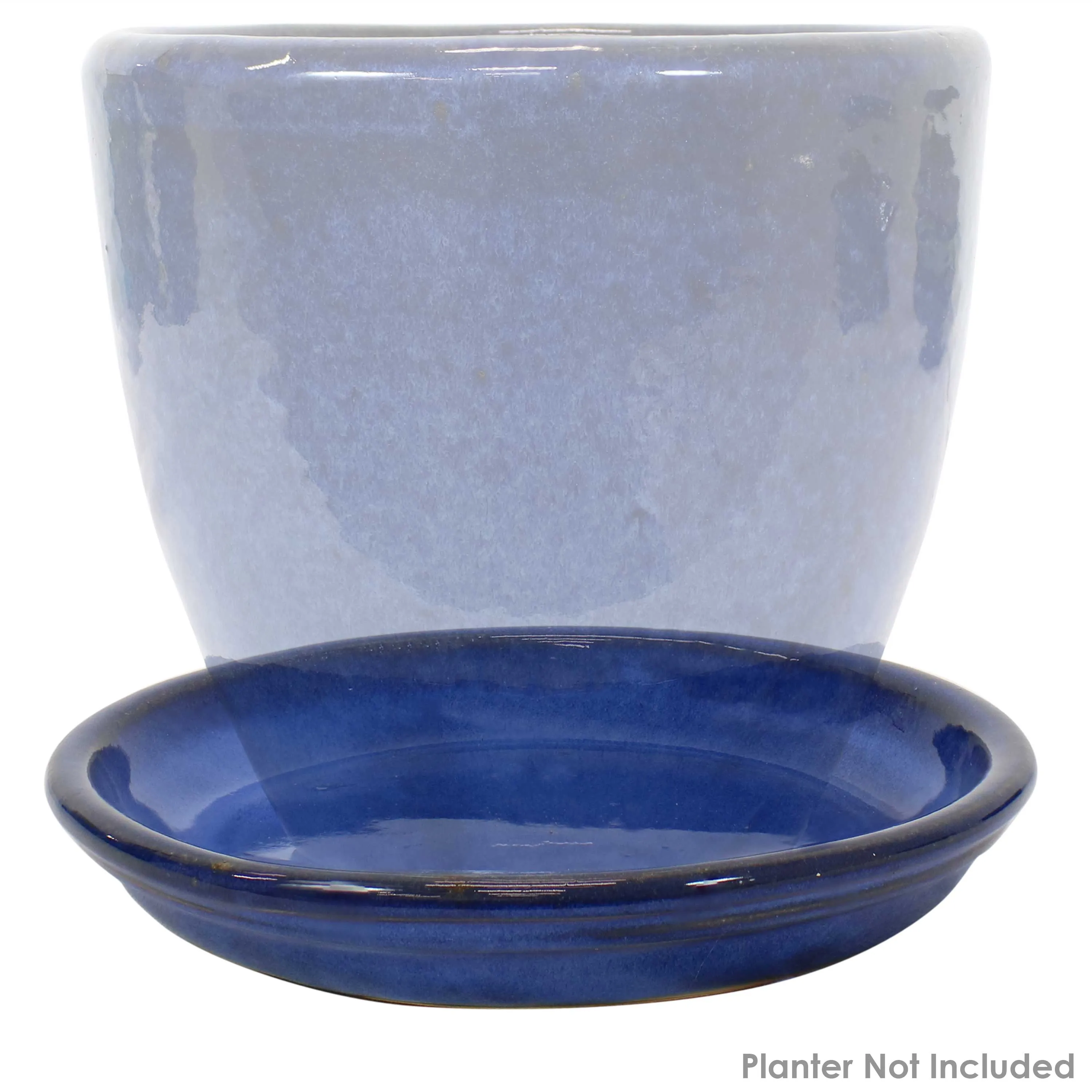 Sunnydaze Set of 2 Glazed Ceramic Planter Saucers