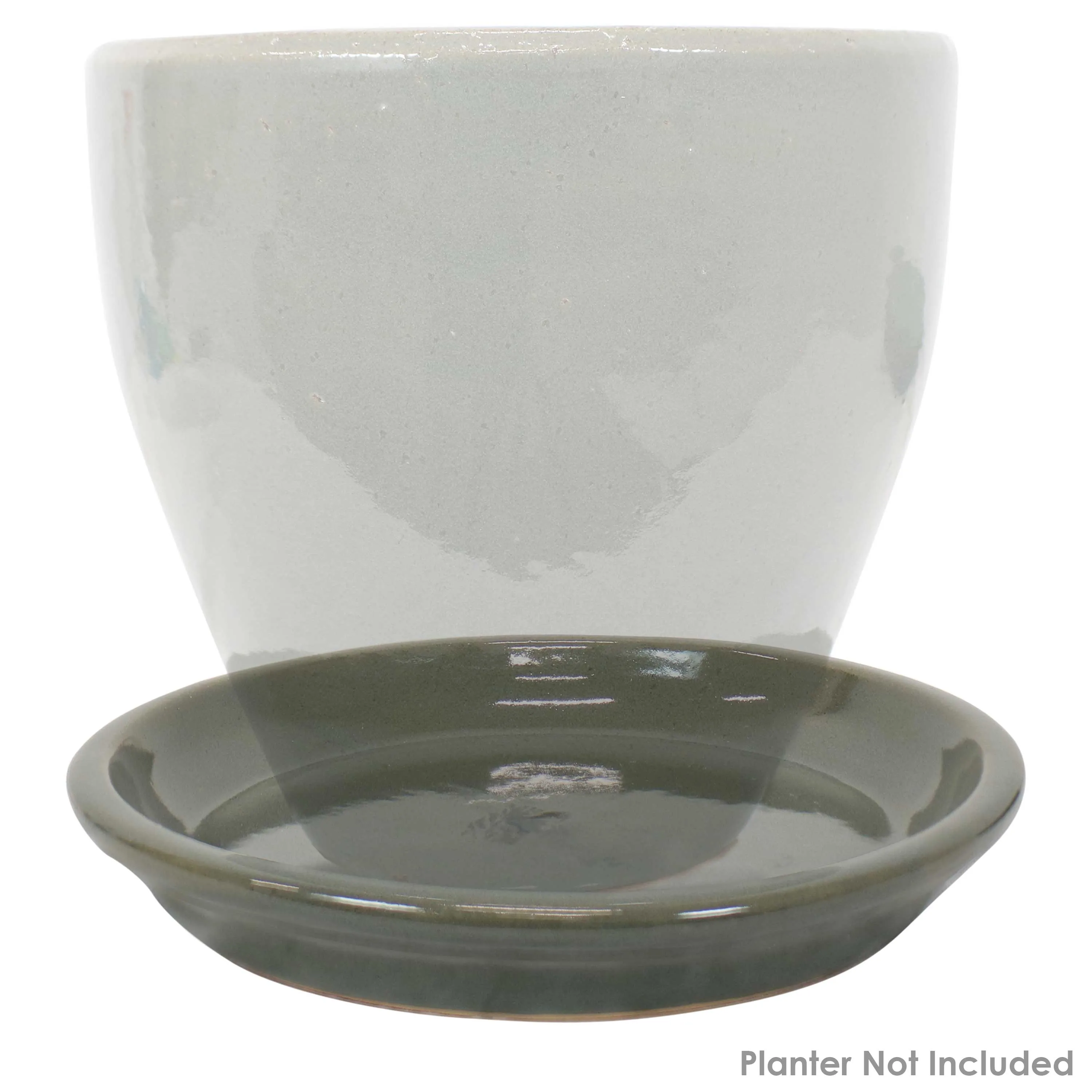 Sunnydaze Set of 2 Glazed Ceramic Planter Saucers