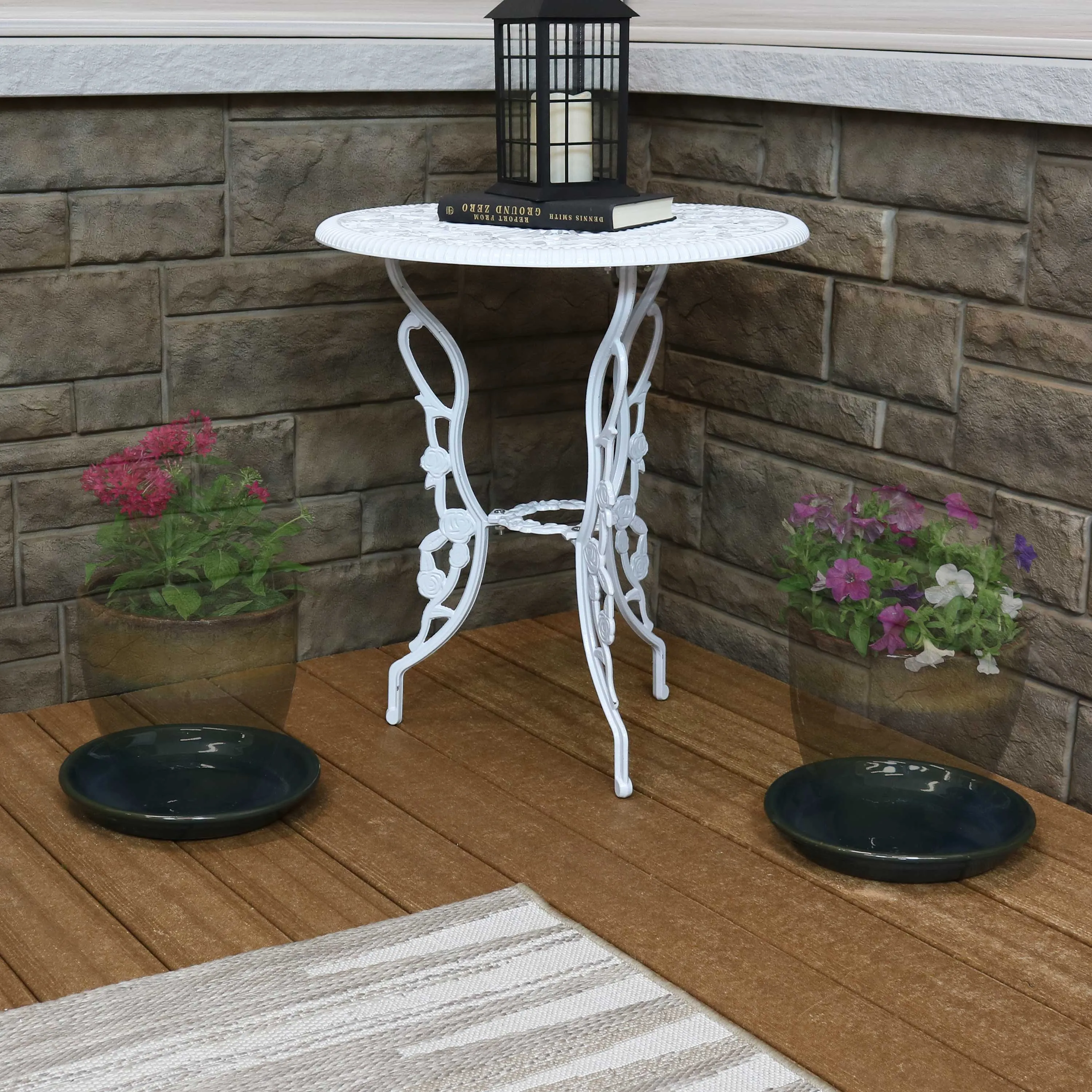 Sunnydaze Set of 2 Glazed Ceramic Planter Saucers