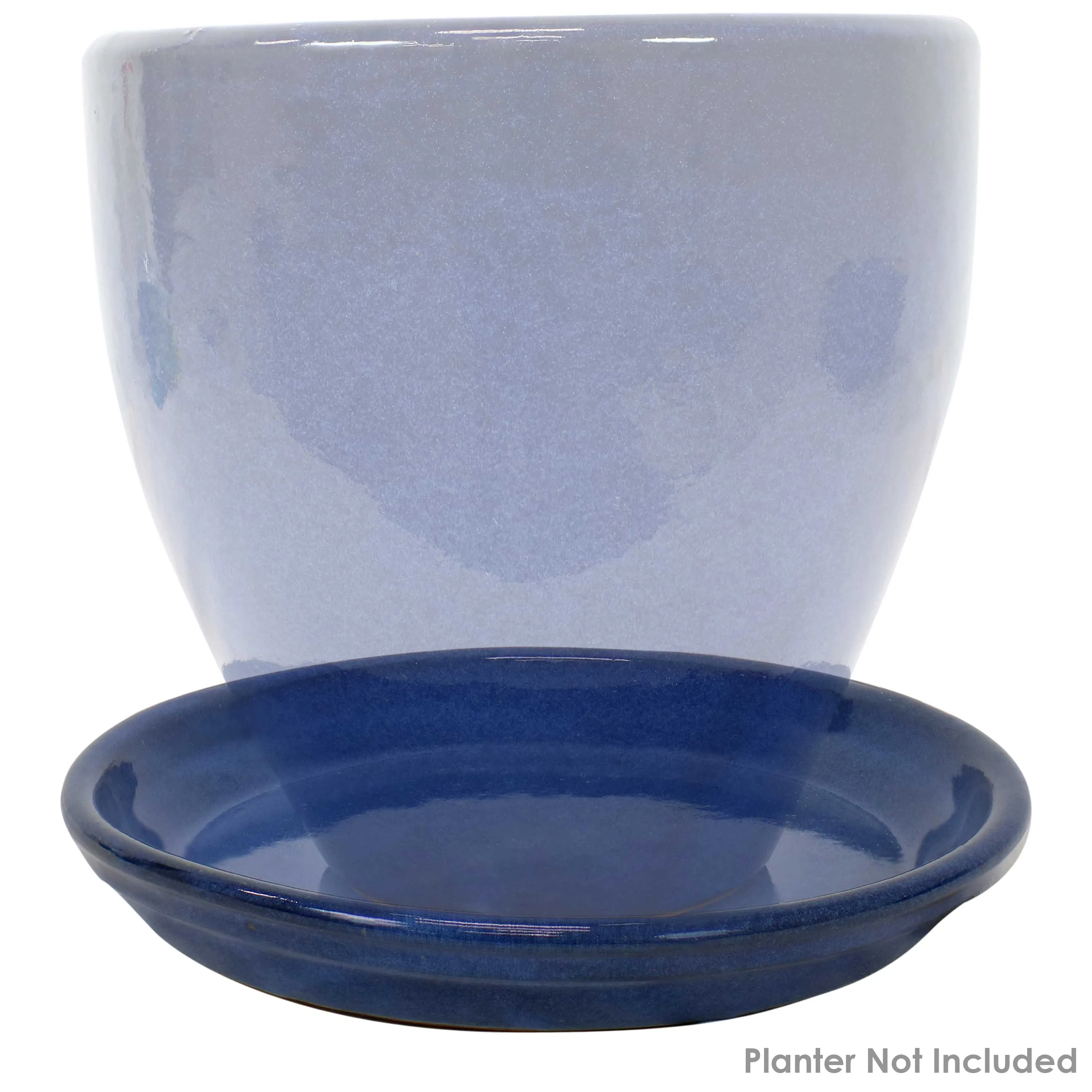 Sunnydaze Set of 2 Glazed Ceramic Planter Saucers